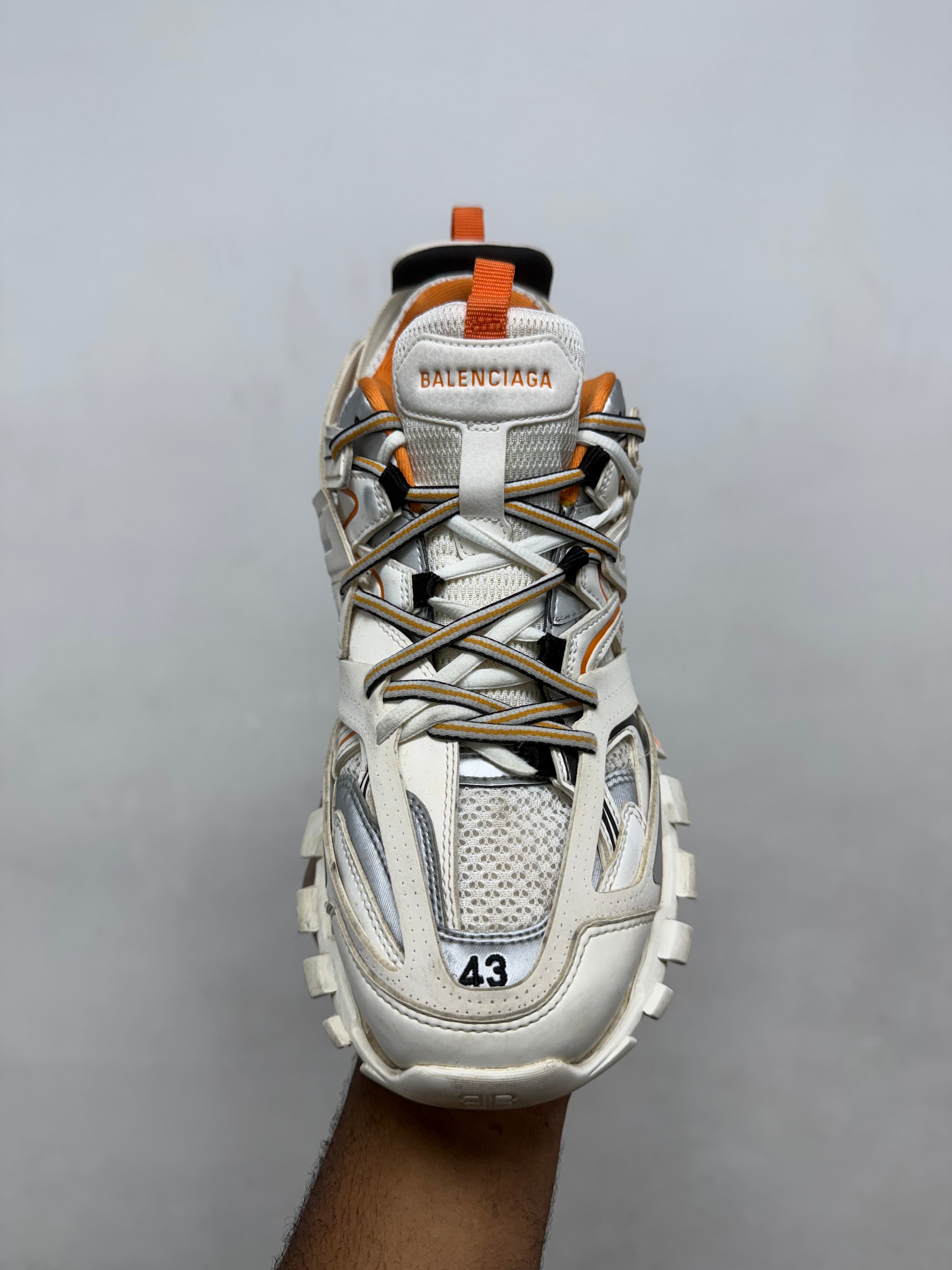 Balenciaga White Orange Track Sneakers