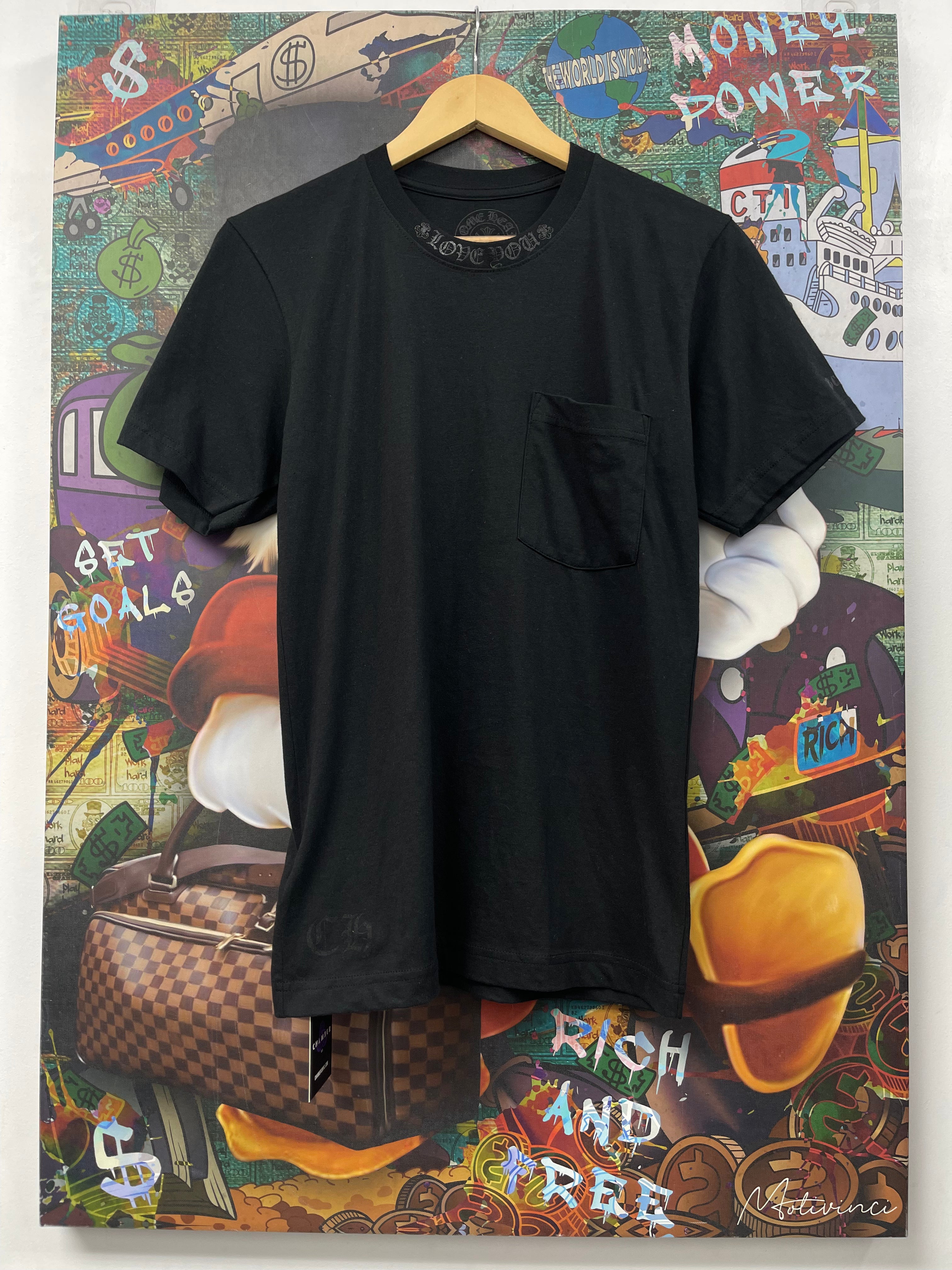 Chrome  Hearts Black Cannes Love You Neck Logo Tee