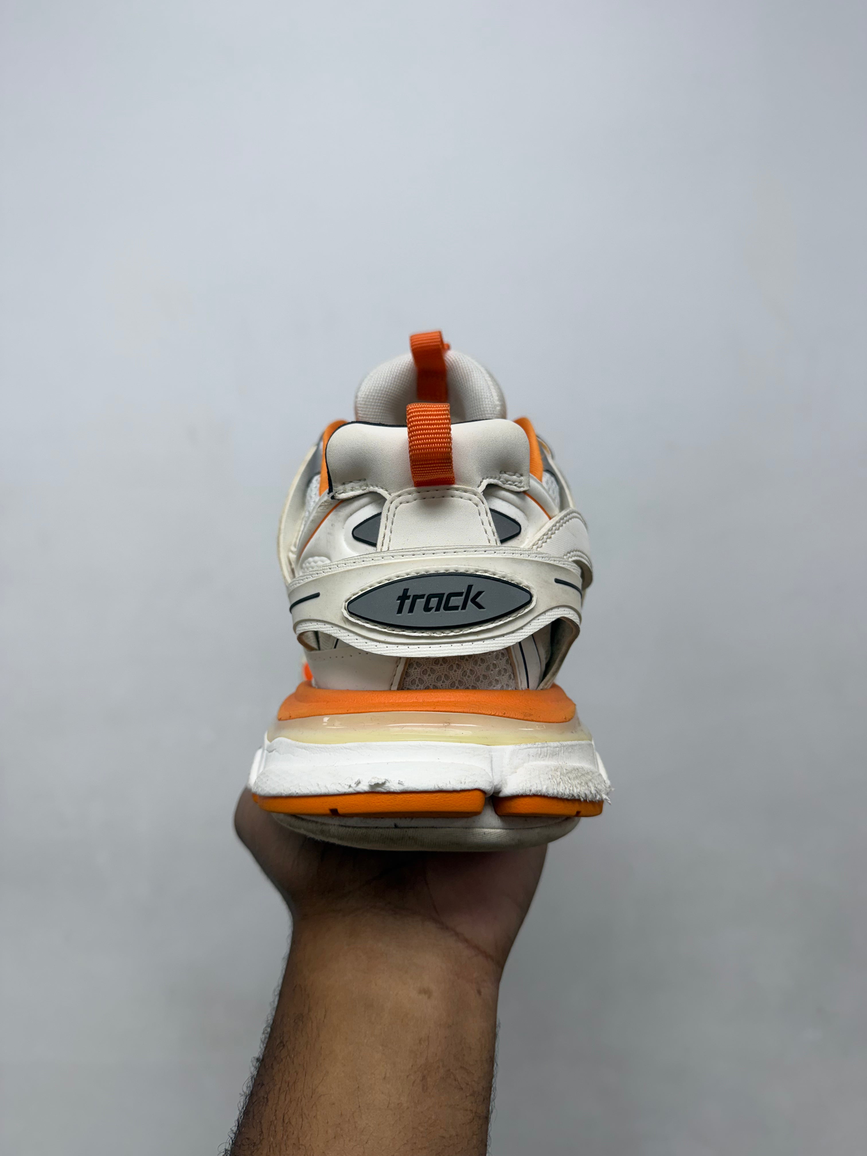 Balenciaga White Orange Track Sneakers