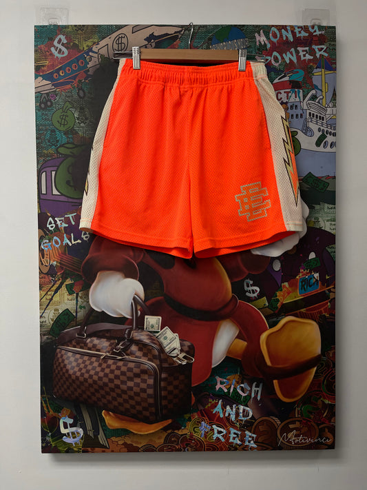 EE Orange Thunderbolt Shorts  Used