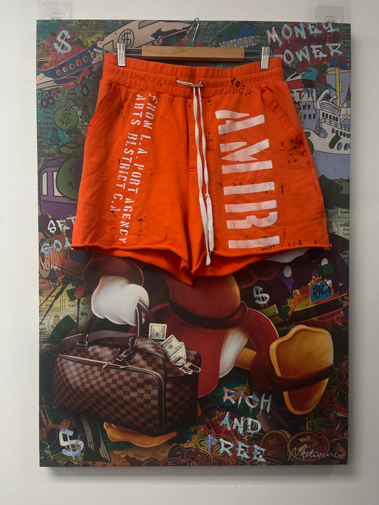 Amiri Orange Stencil Shorts Used
