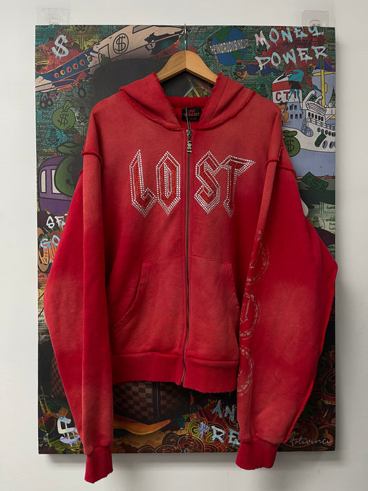 LOST Intricacy Zip Up Red Wash Used