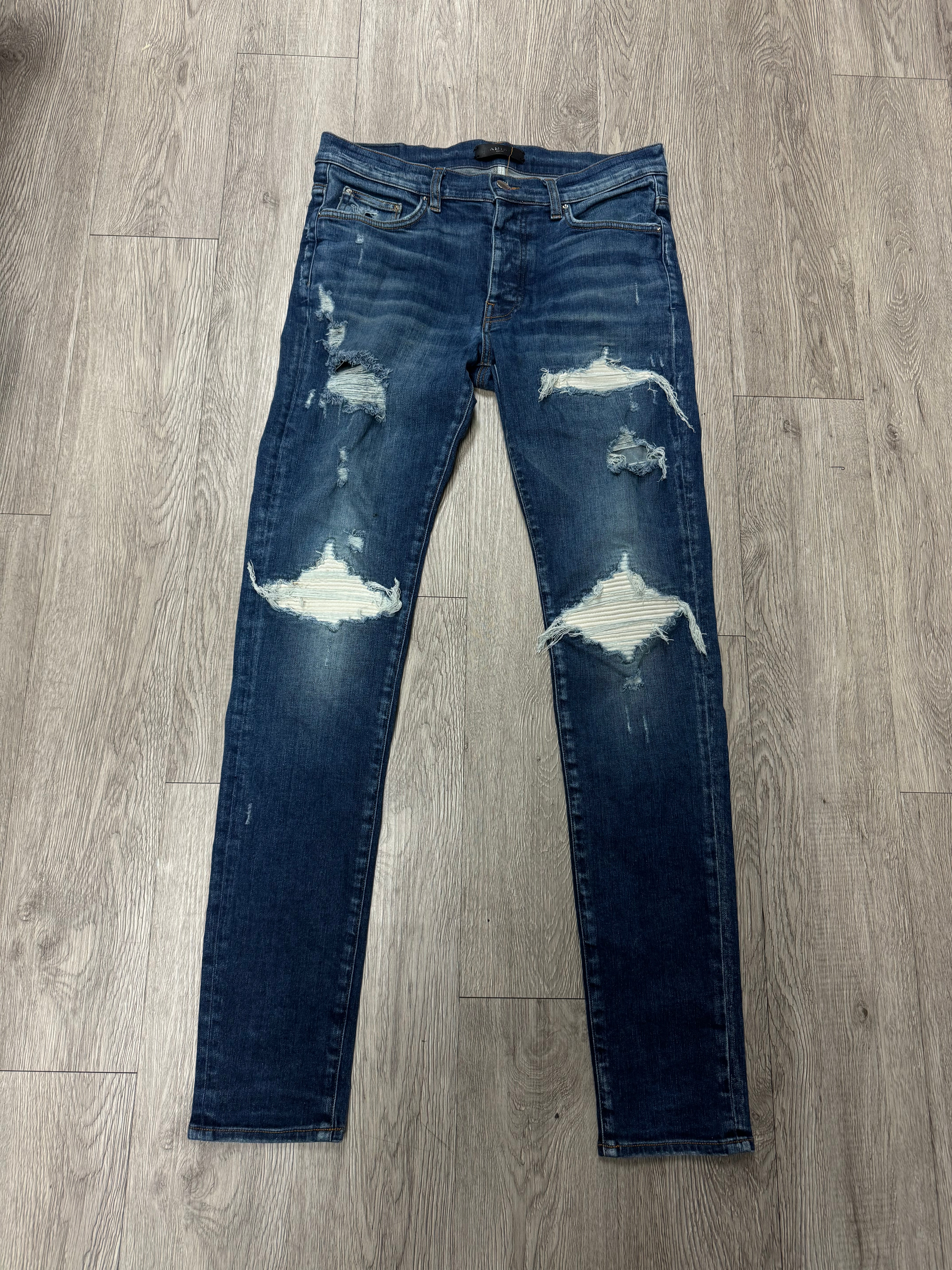 Amiri MX1 Navyy White Patch Jeans