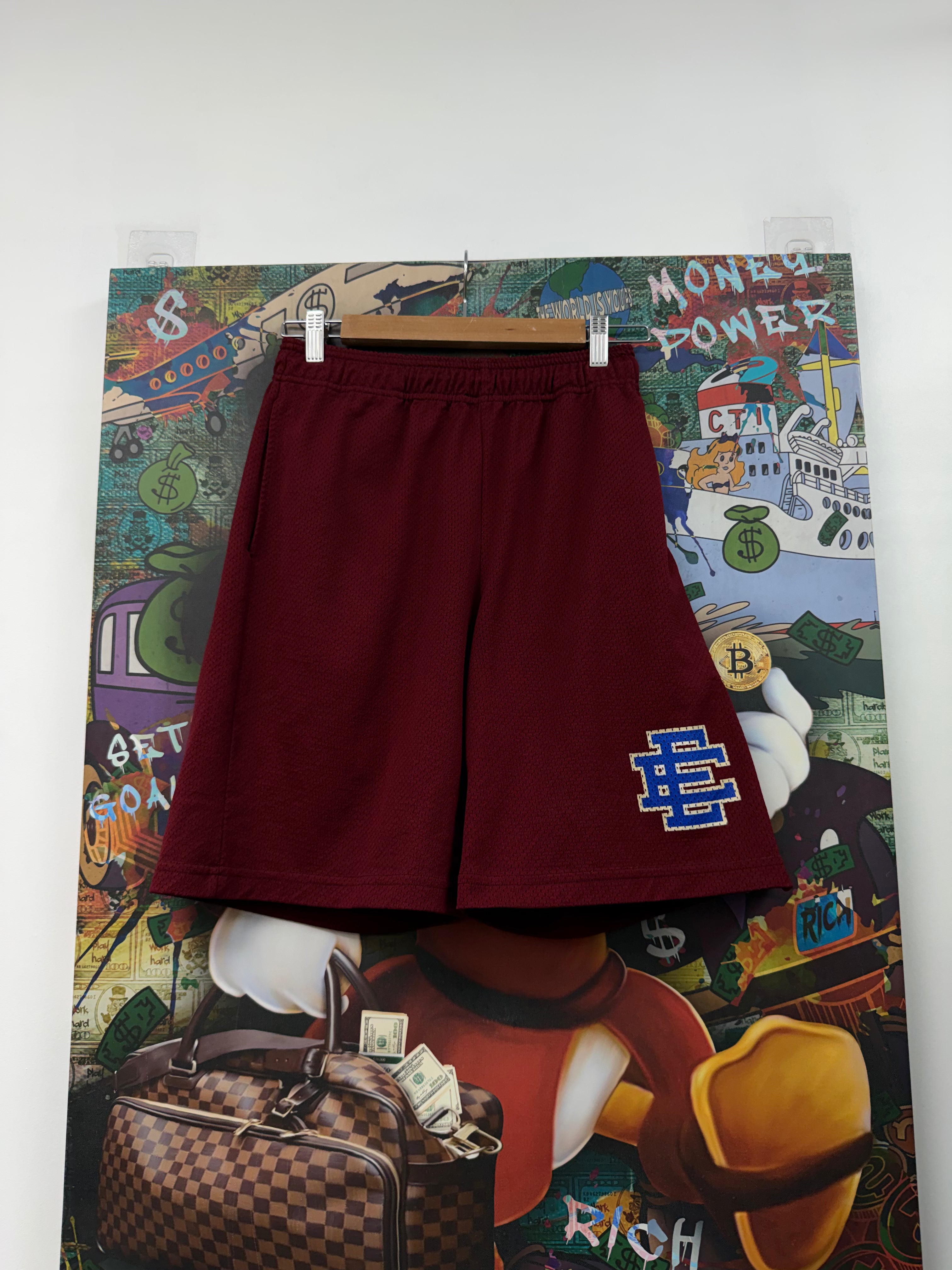 Eric Emanuel Burgundy Blue Baggy Shorts