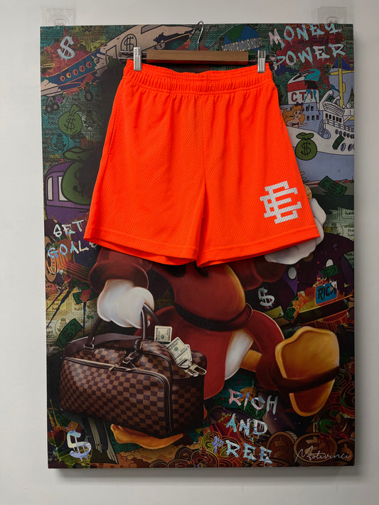 EE Shorts Orange White  New