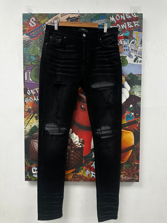 Amiri MX1 Black Iridescent Patch Used 34