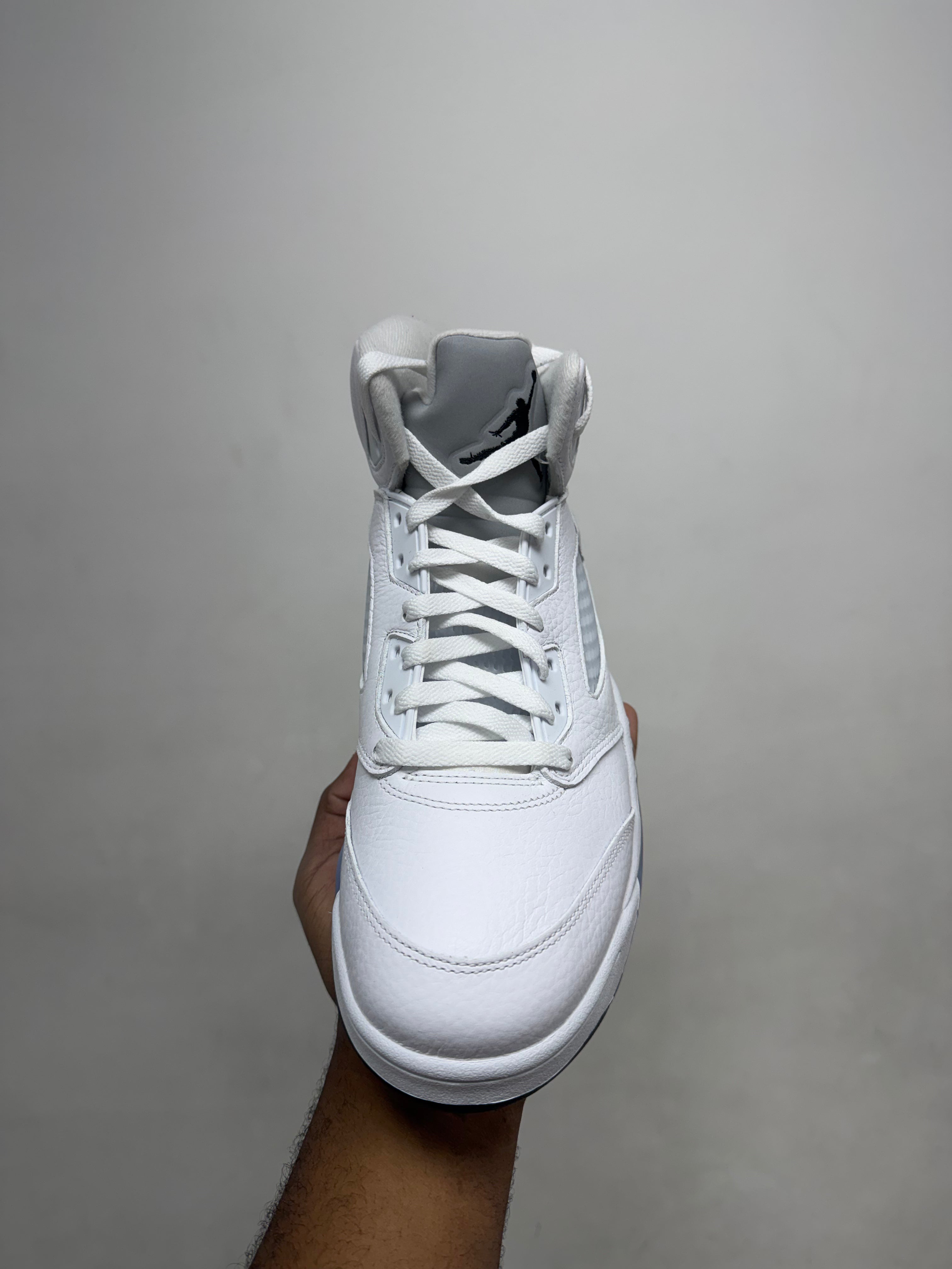 Jordan 5 White Metallic Sneakers
