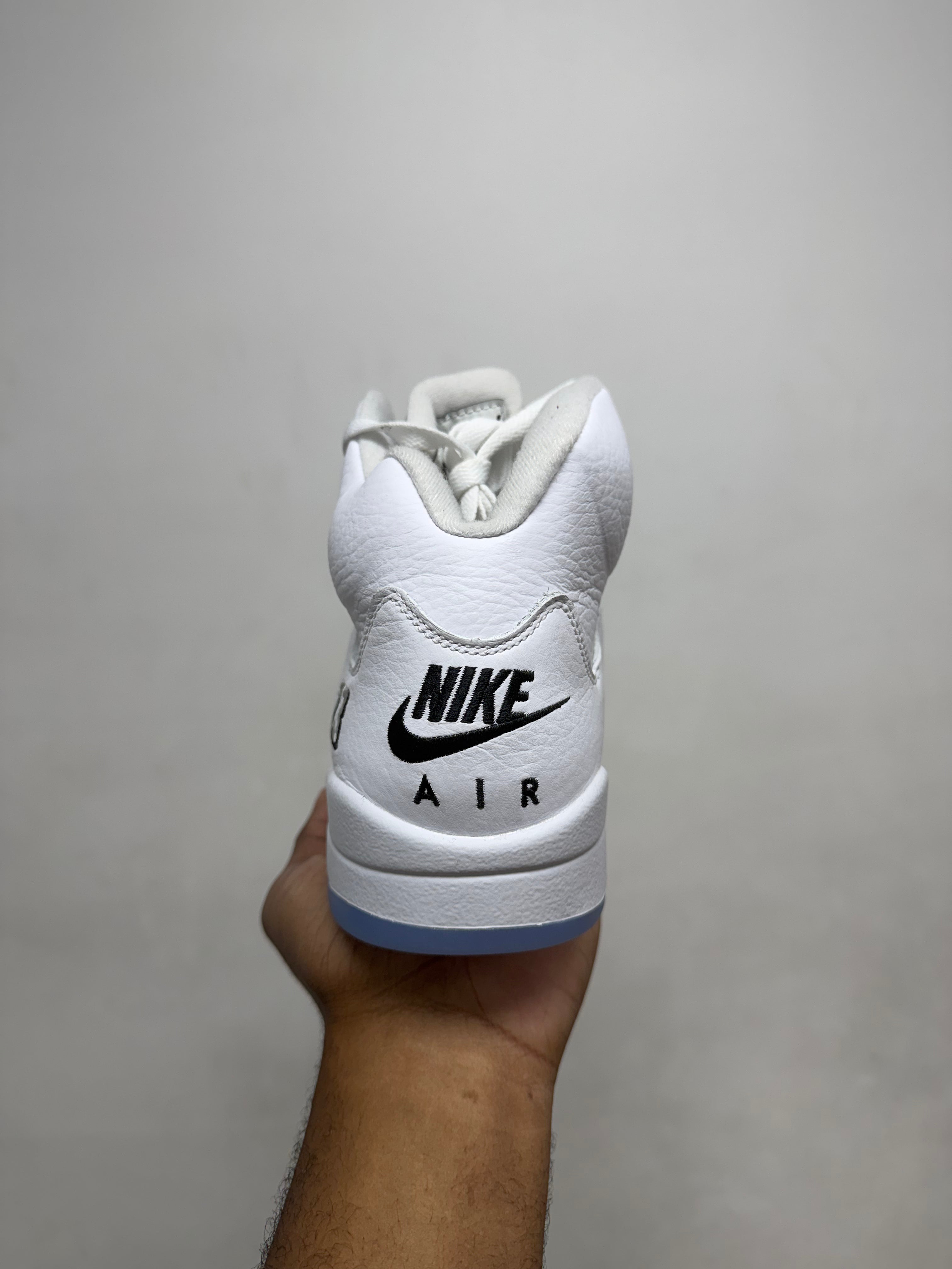 Jordan 5 White Metallic Sneakers