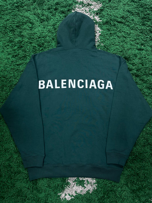 Balenciaga Classic Logo Hoodie Neptune New Small With Tags