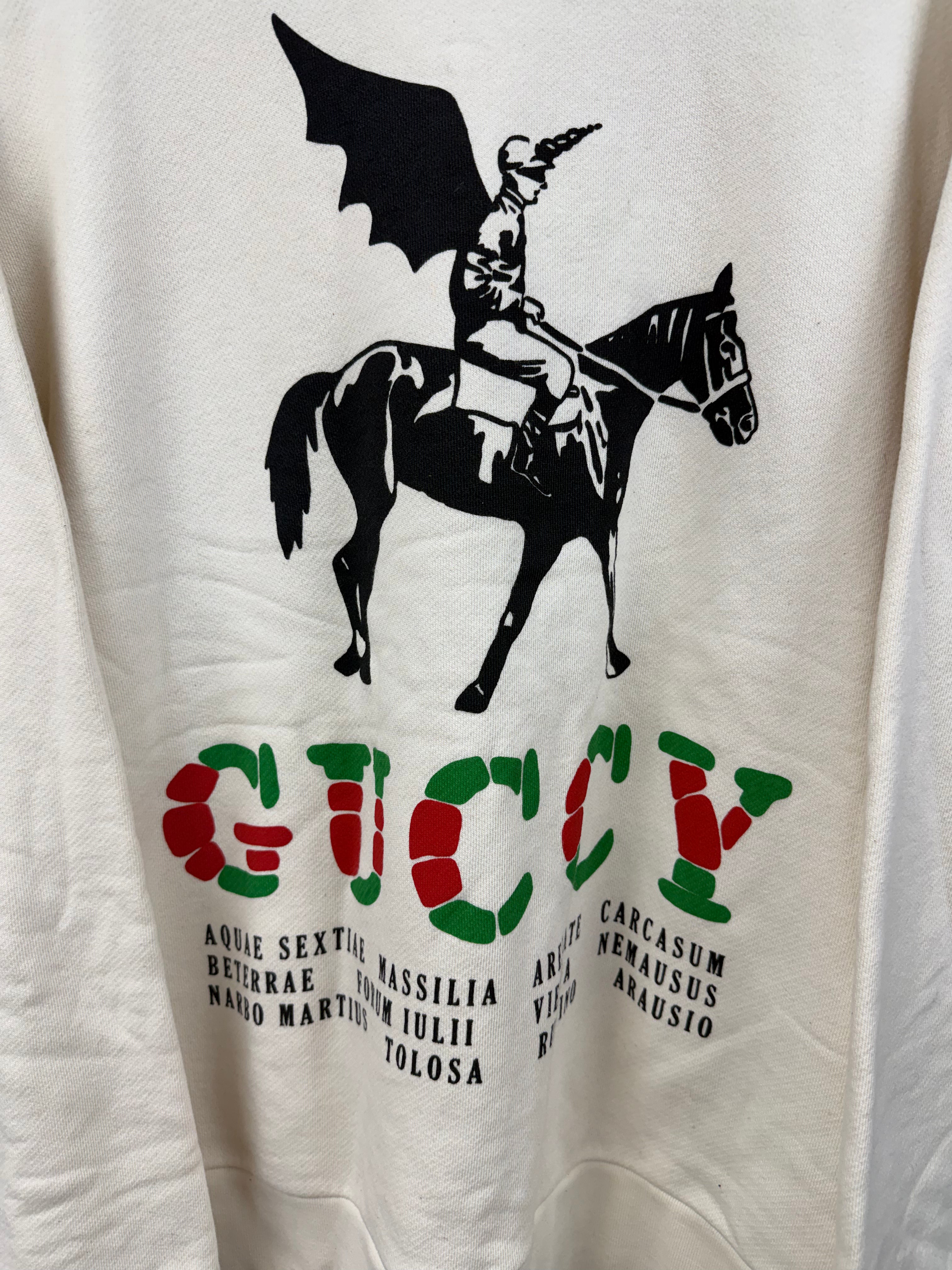 Gucci Cream Pegasus Trainer Crewneck