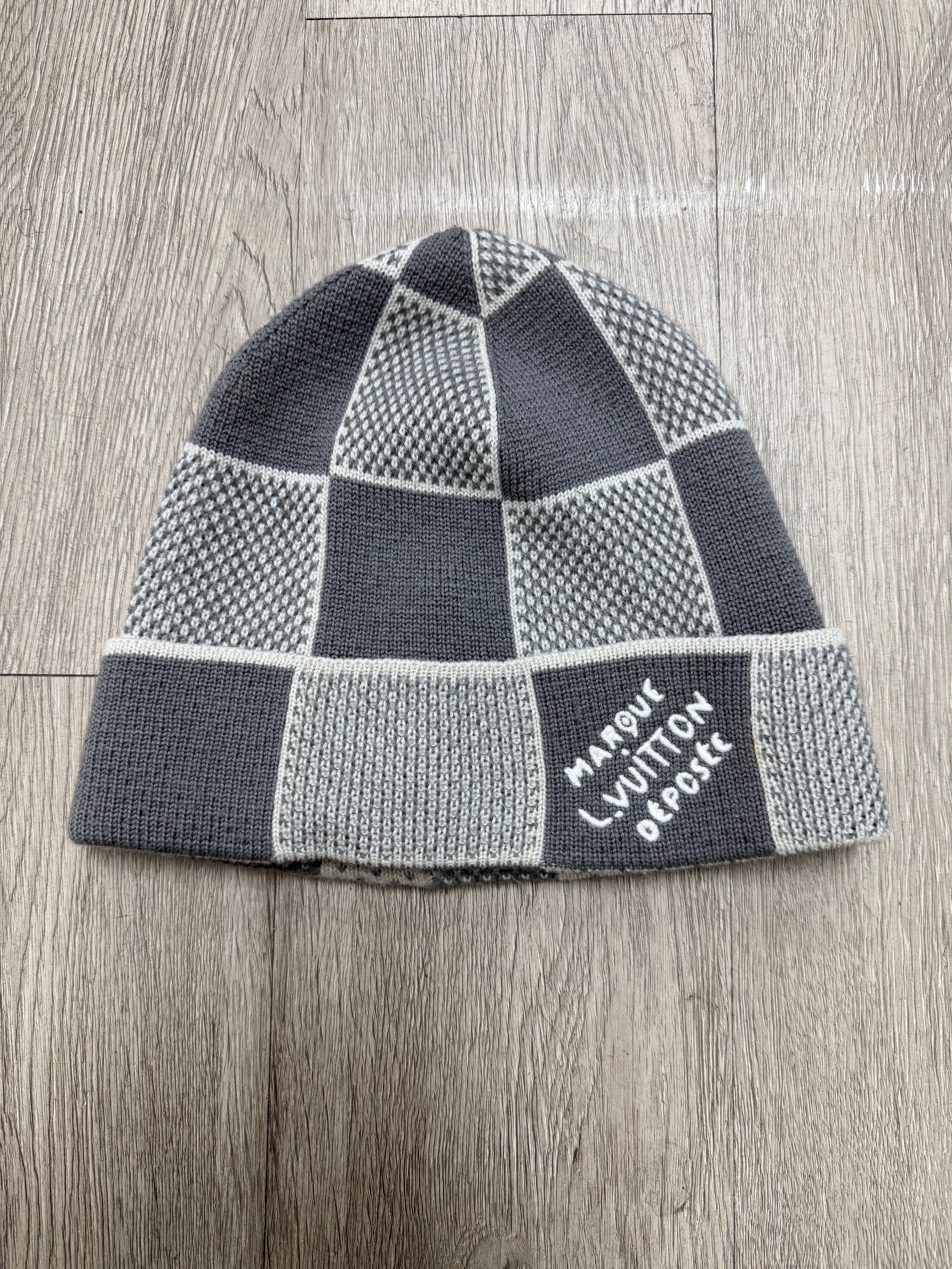 Louis Vuitton Grey Damier Beanie