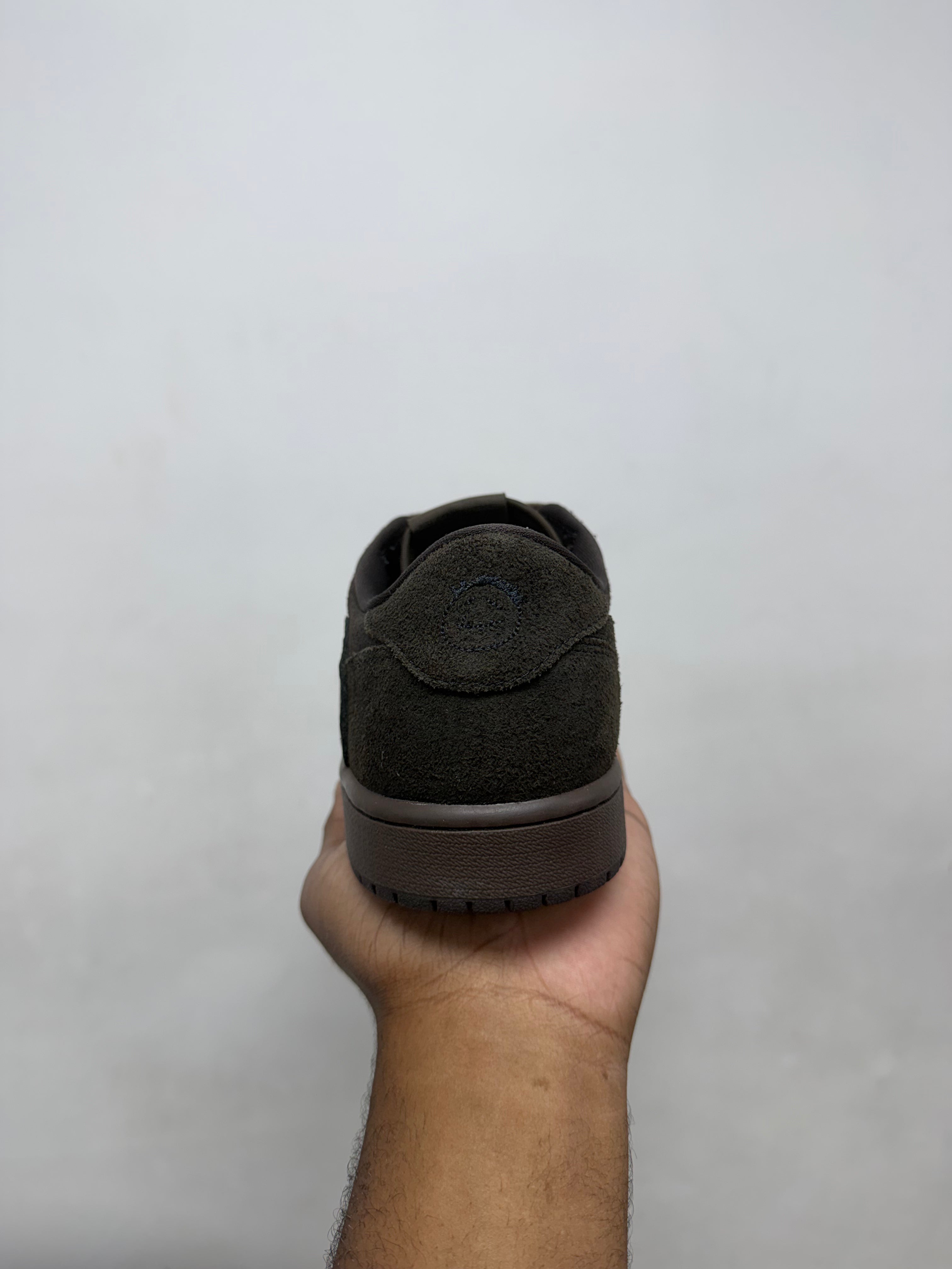 Jordan 1 Low Travis Scott Brown Velvet Sneakers