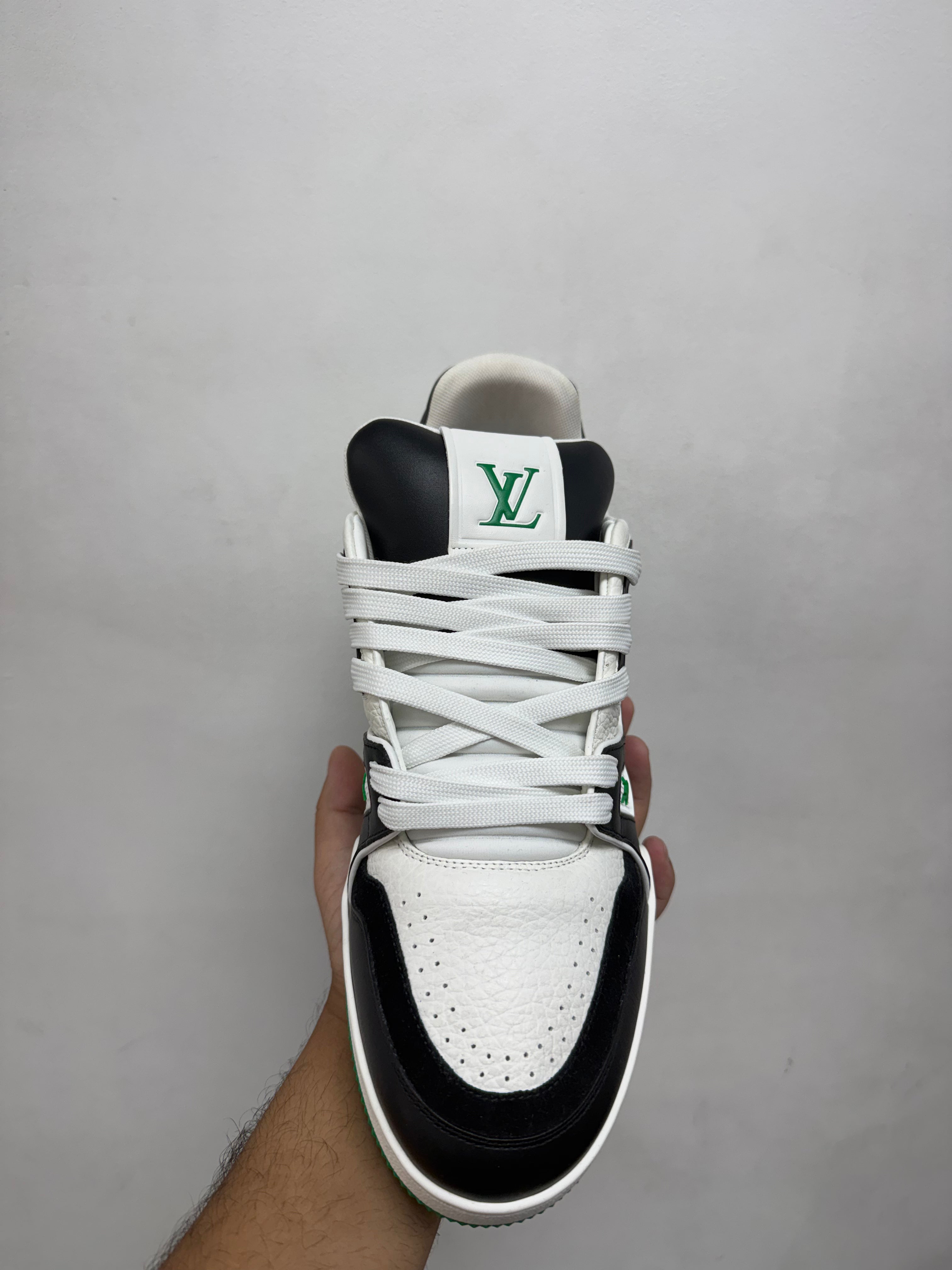 Louis Vuitton Black Green Trainer Sneakers