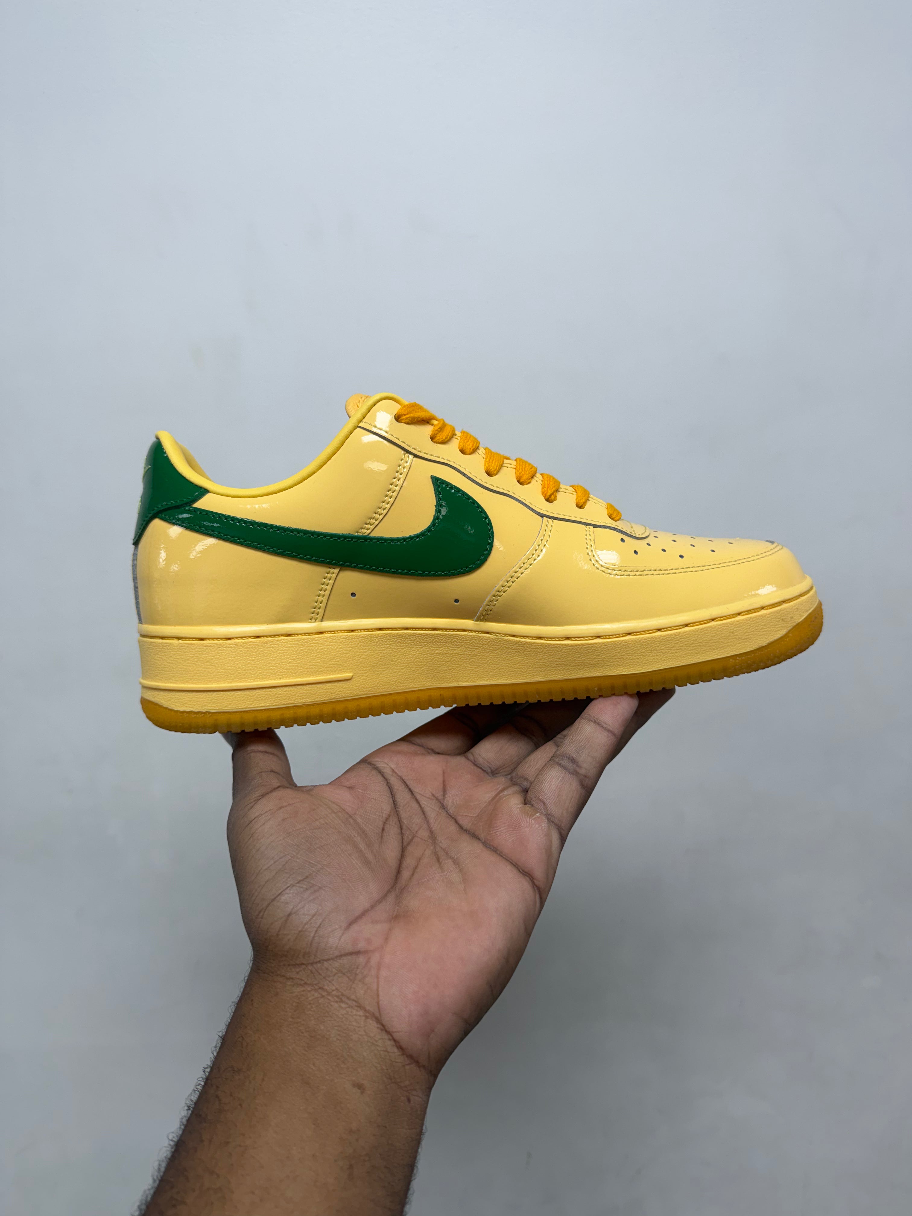 Nike Patent Leather AF1 Yellow Sneakers