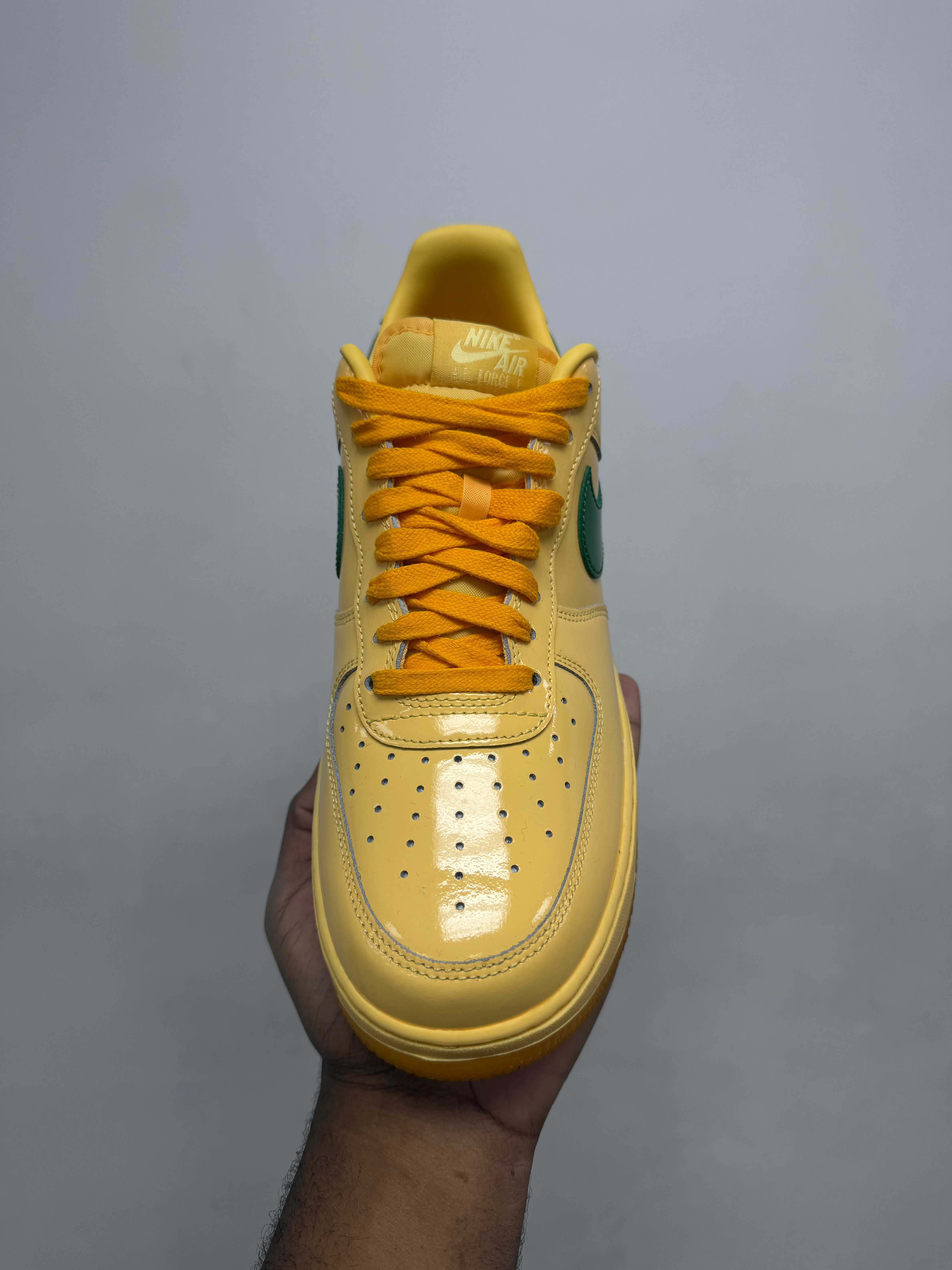 Nike Patent Leather AF1 Yellow Sneakers