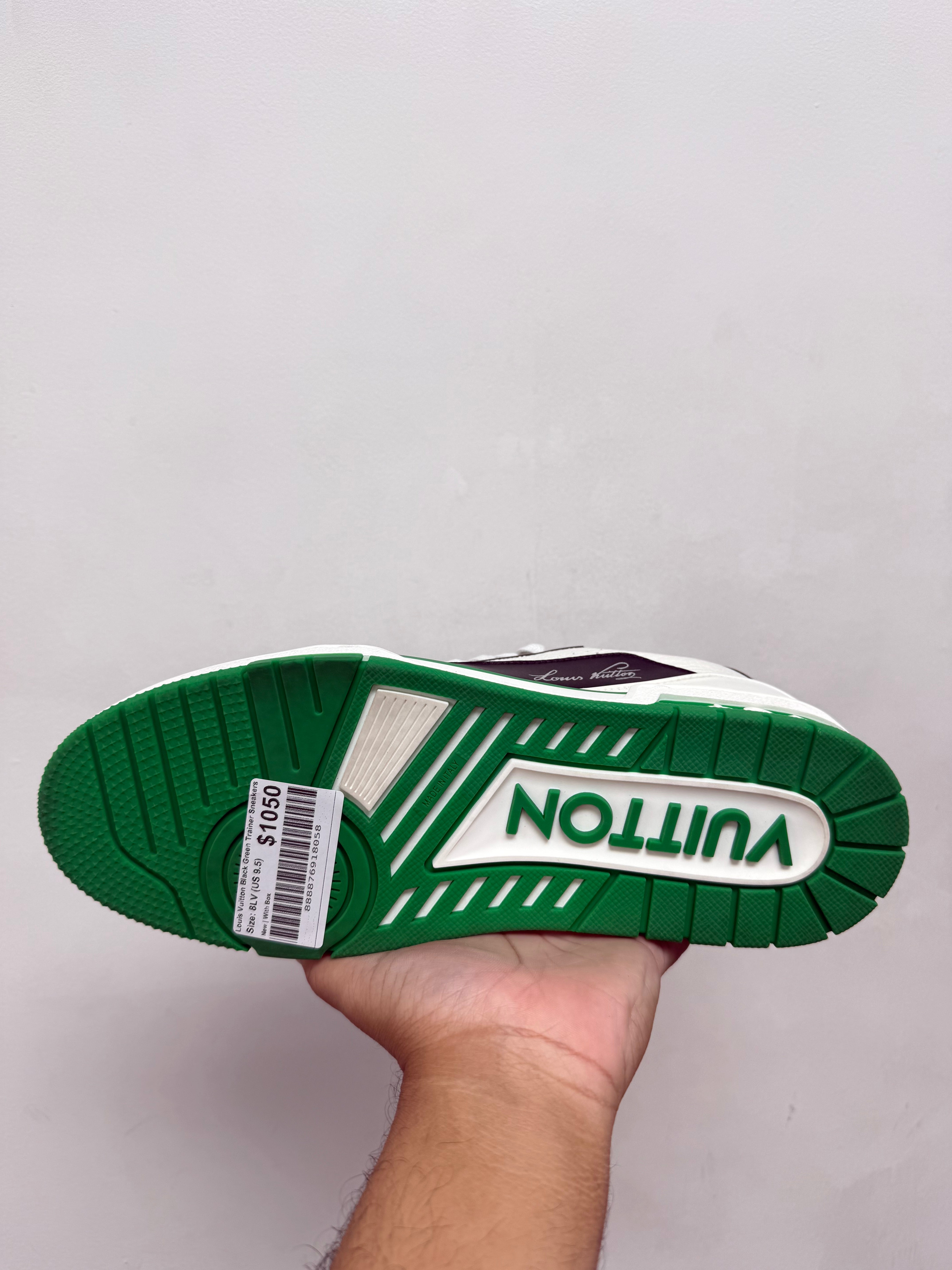 Louis Vuitton Black Green Trainer Sneakers