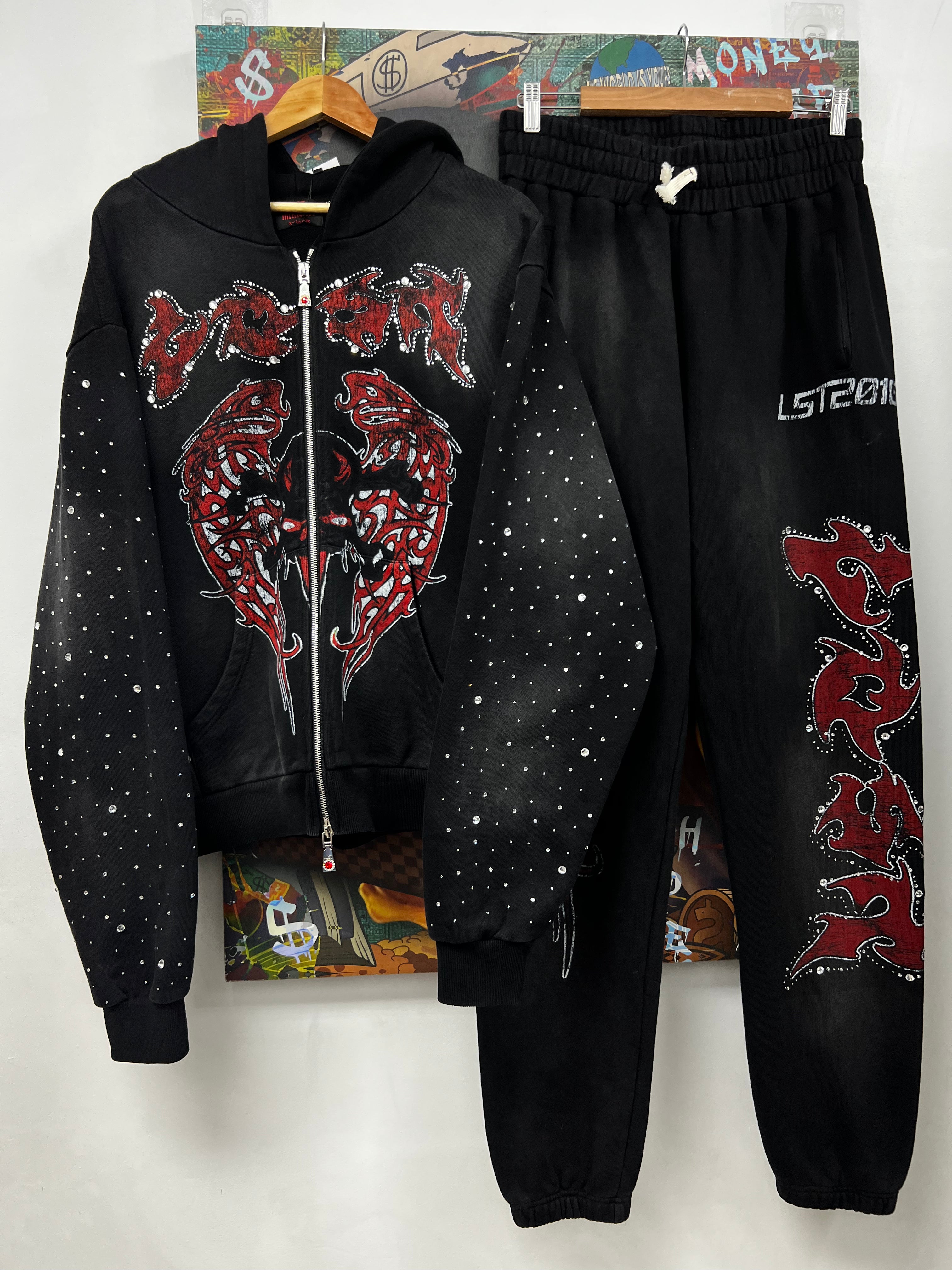 Lost Intricacy Black Wings Sweatsuit