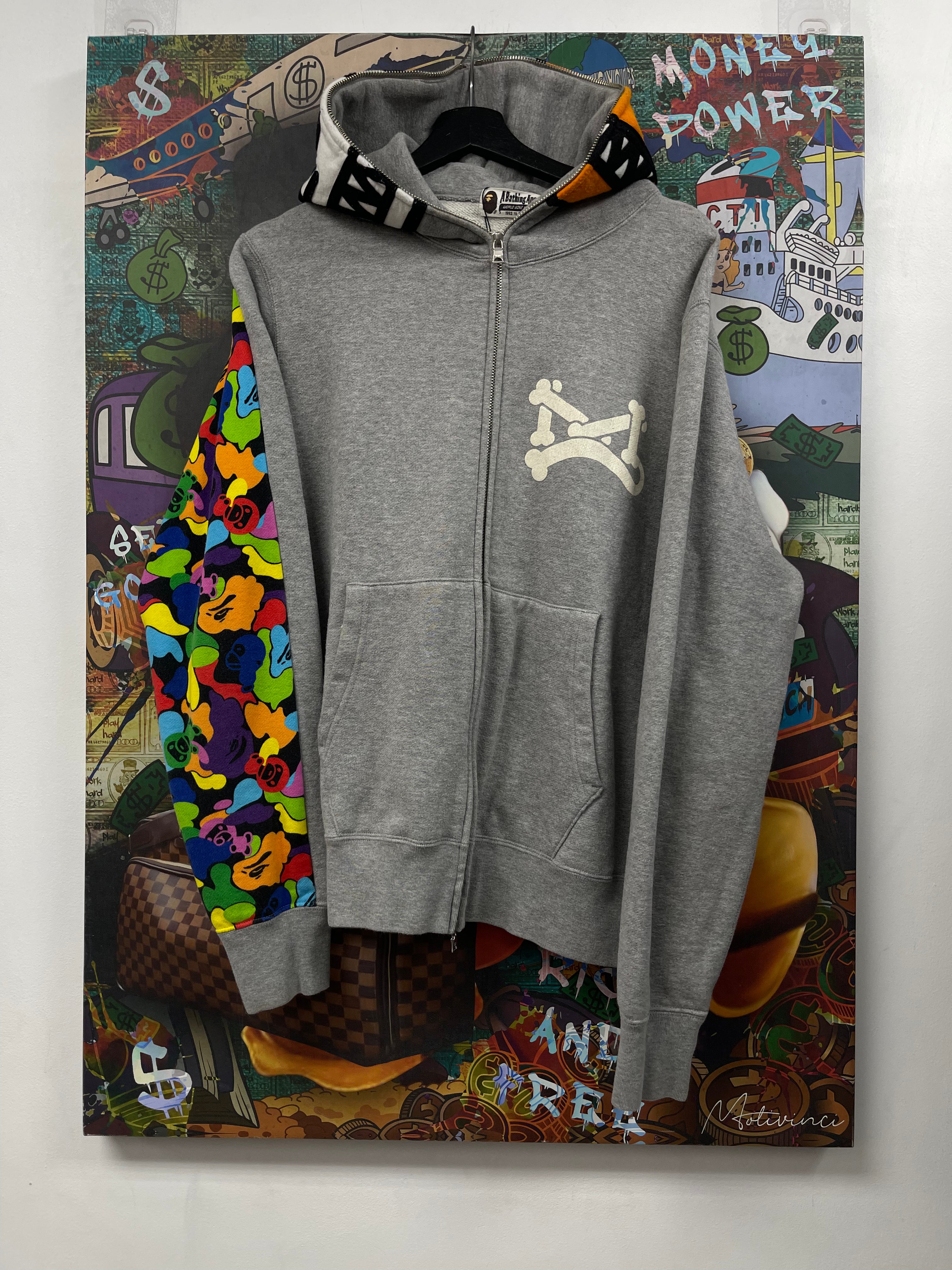 BAPE Grey Dino Multi Color (2014) Zip Up Hoodie