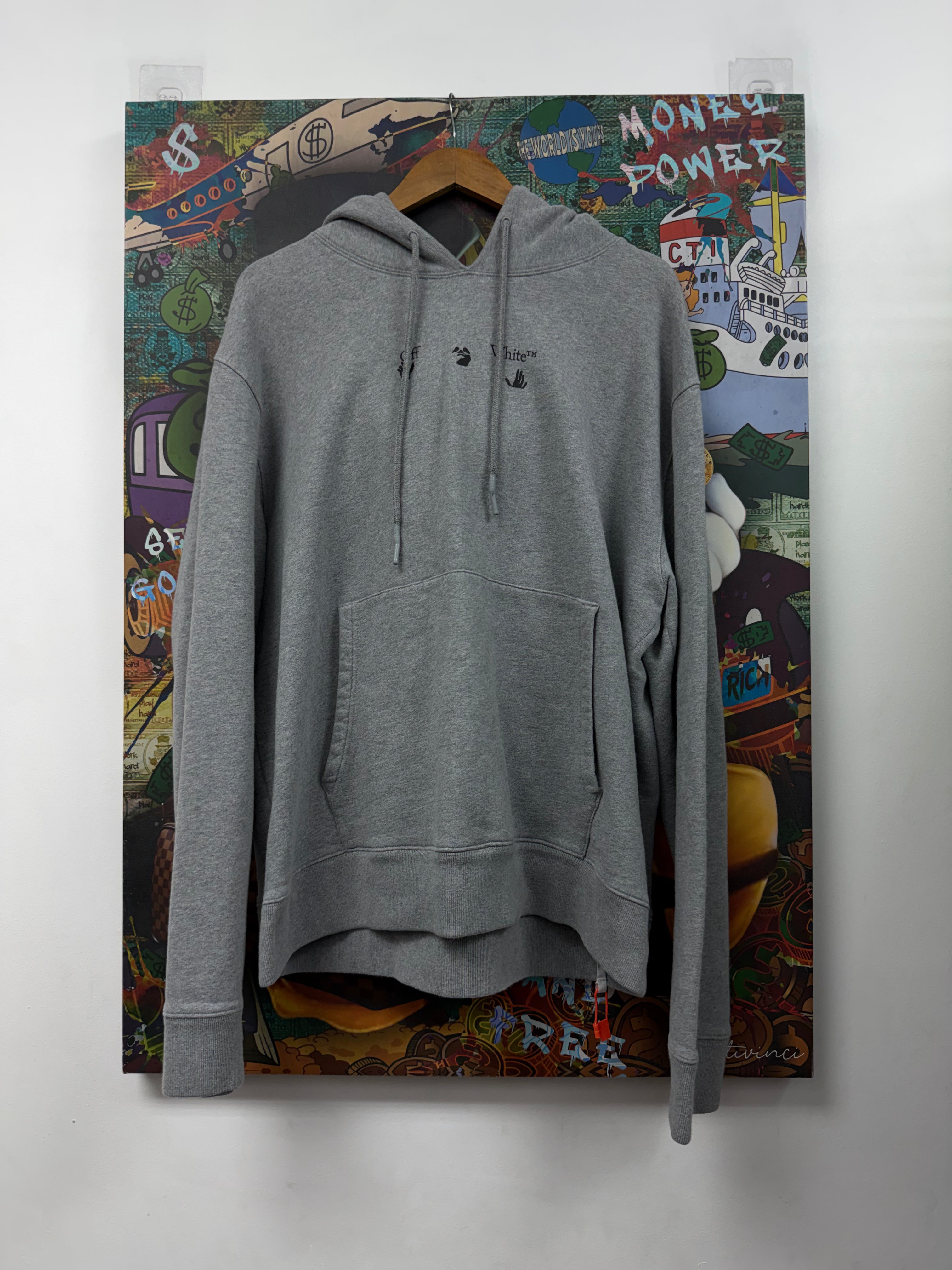 Off White Grey Blue Liquid Arrows Hoodie