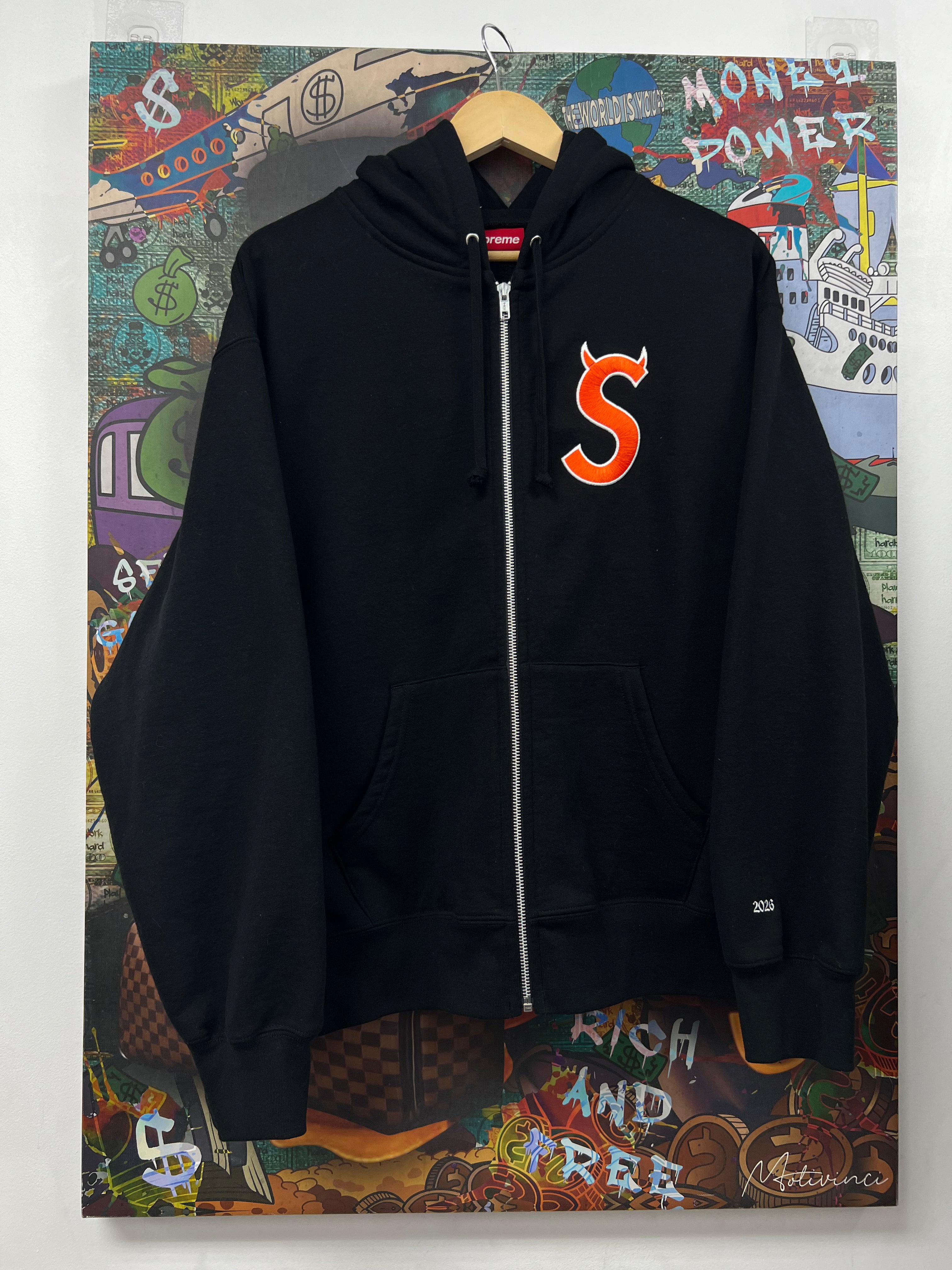 Supreme Black Orange Devil S Logo Zip Up