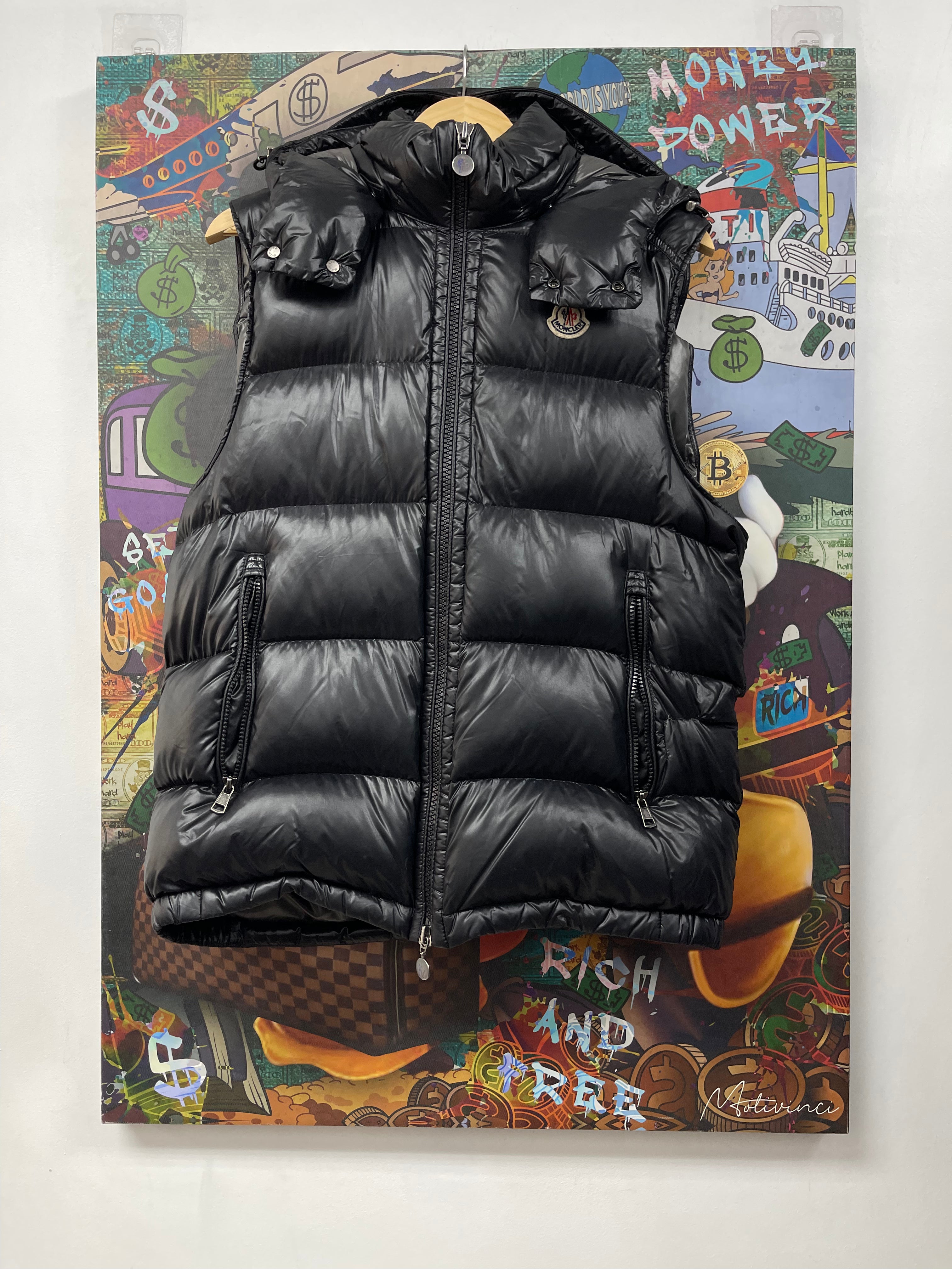 Moncler Black Hooded (Repaired) Puffer Vest