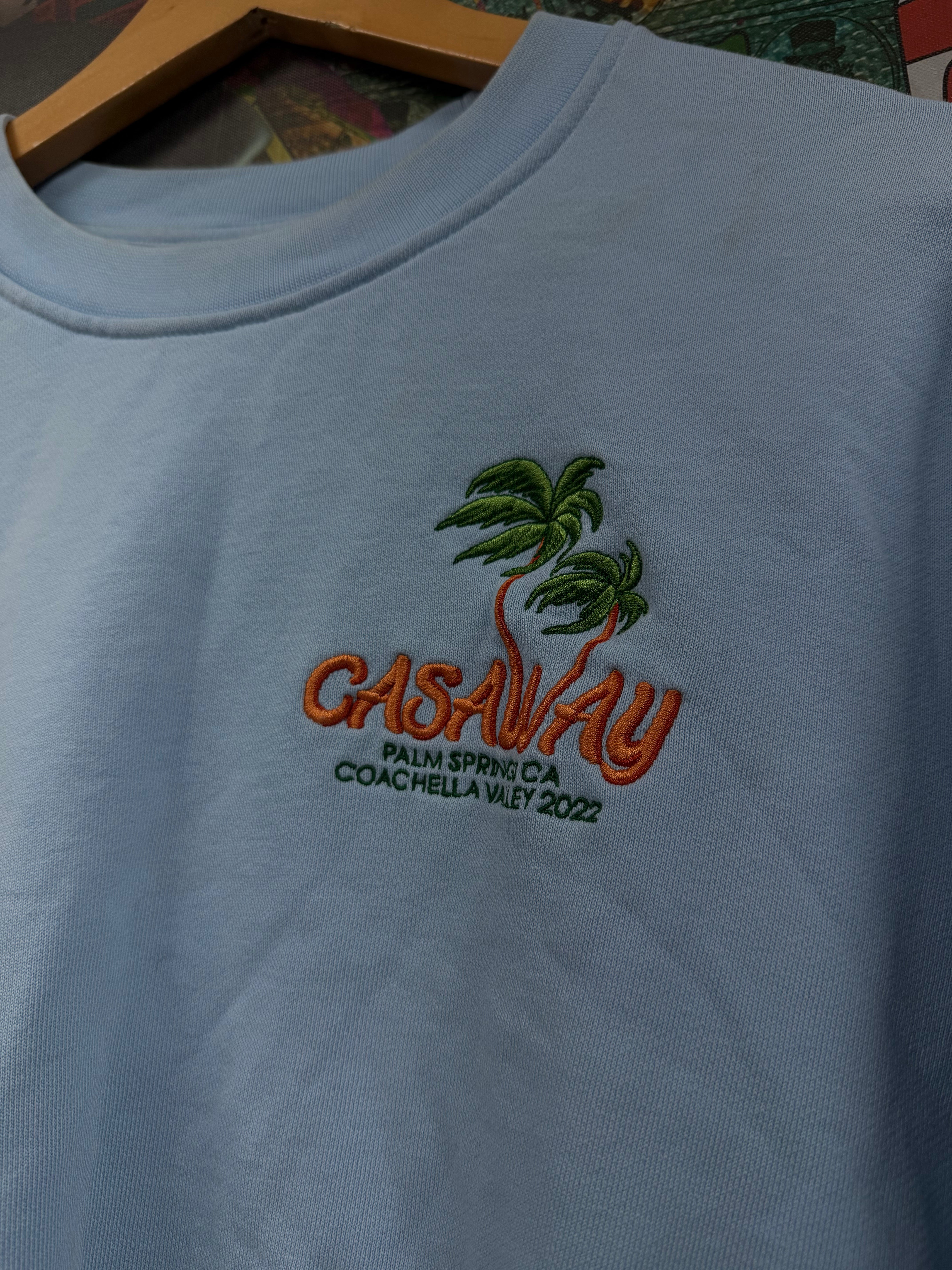Casablanca Baby Blue Casaway Crewneck
