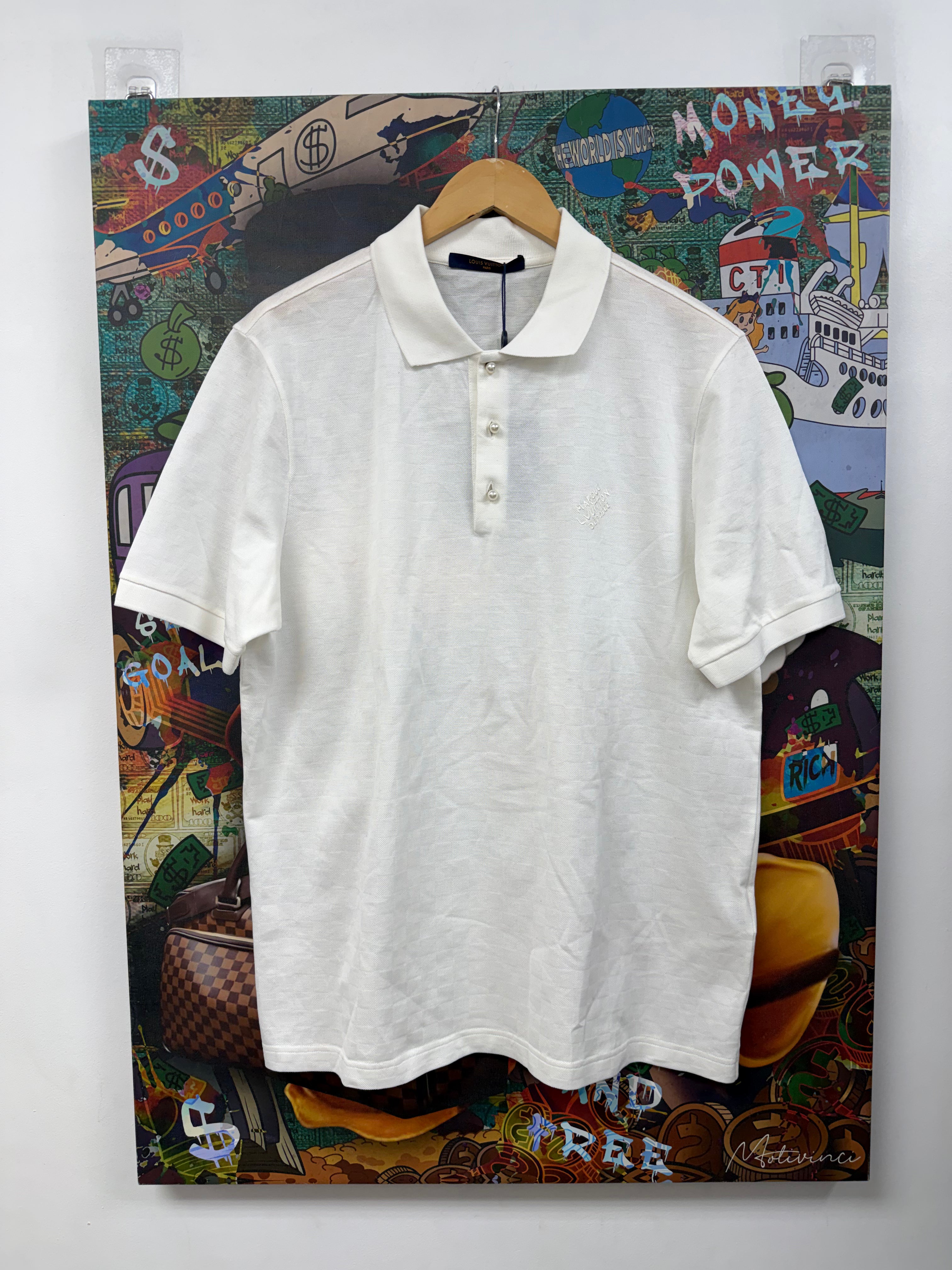 Louis Vuitton White Damier Pearl Polo