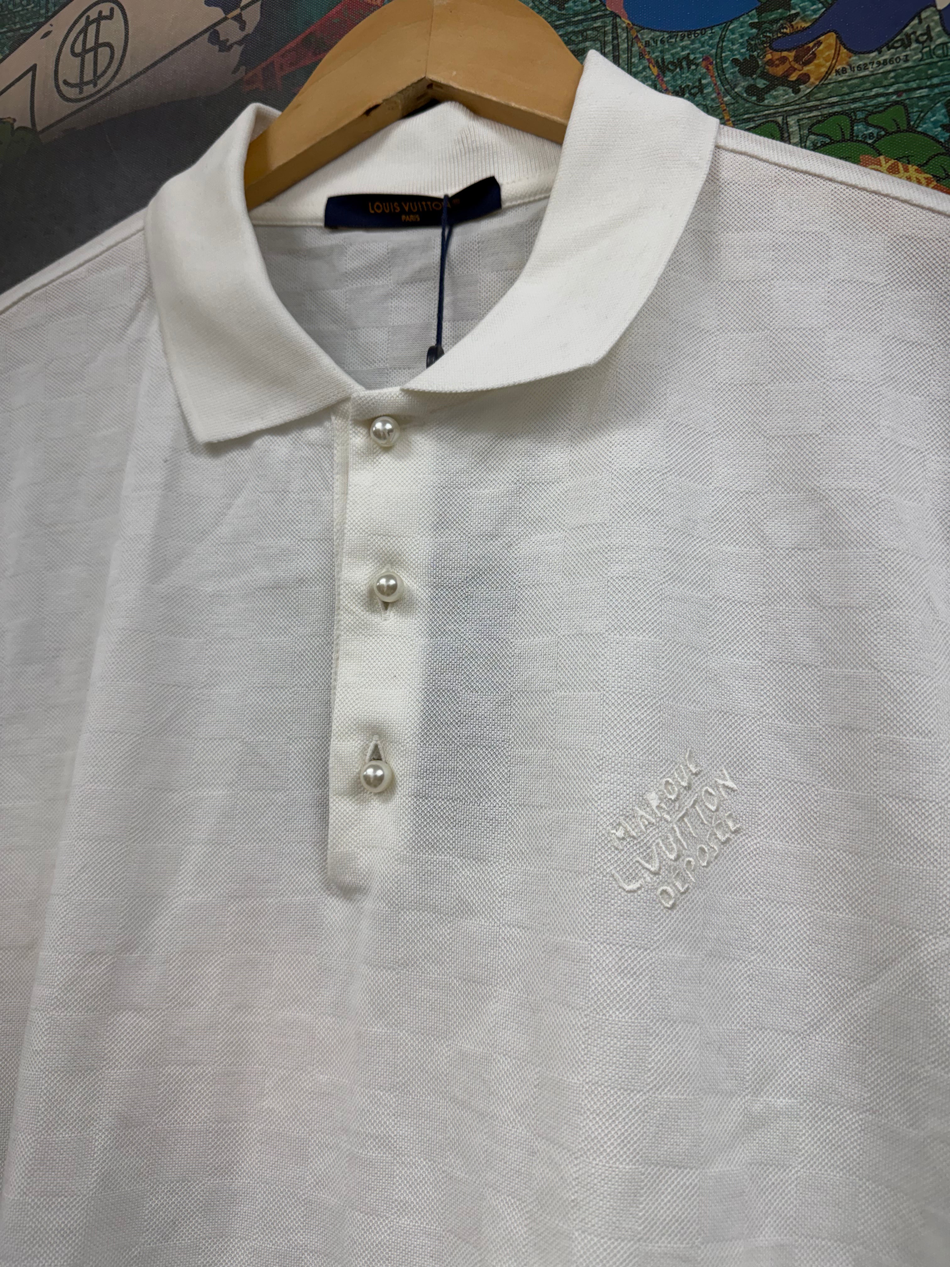 Louis Vuitton White Damier Pearl Polo