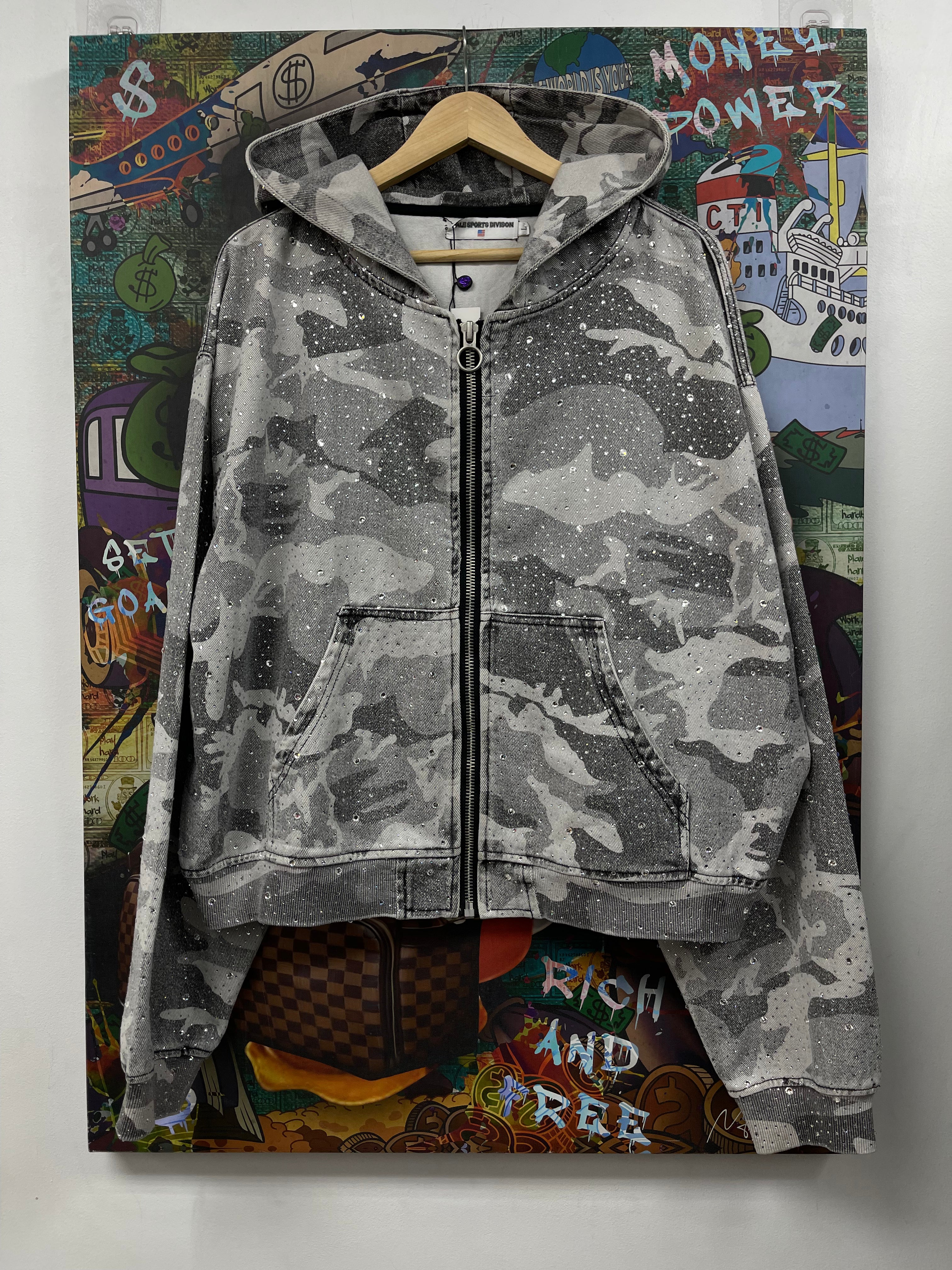 Vale Snow Camo Rhinestone Work Jacket