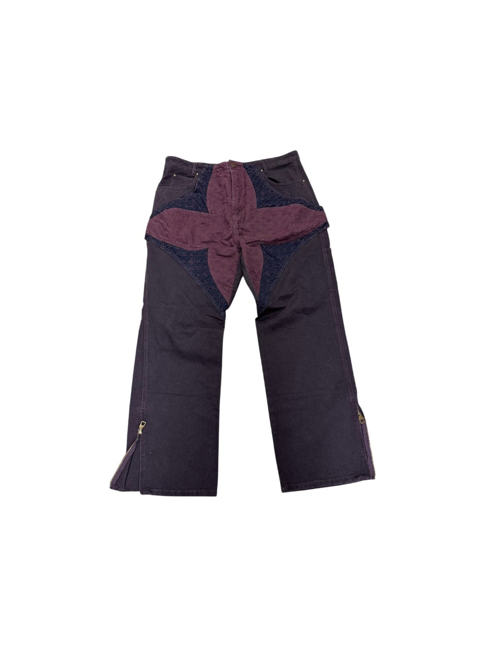 Louis Vuitton Flower Monogram Burgundy Jeans