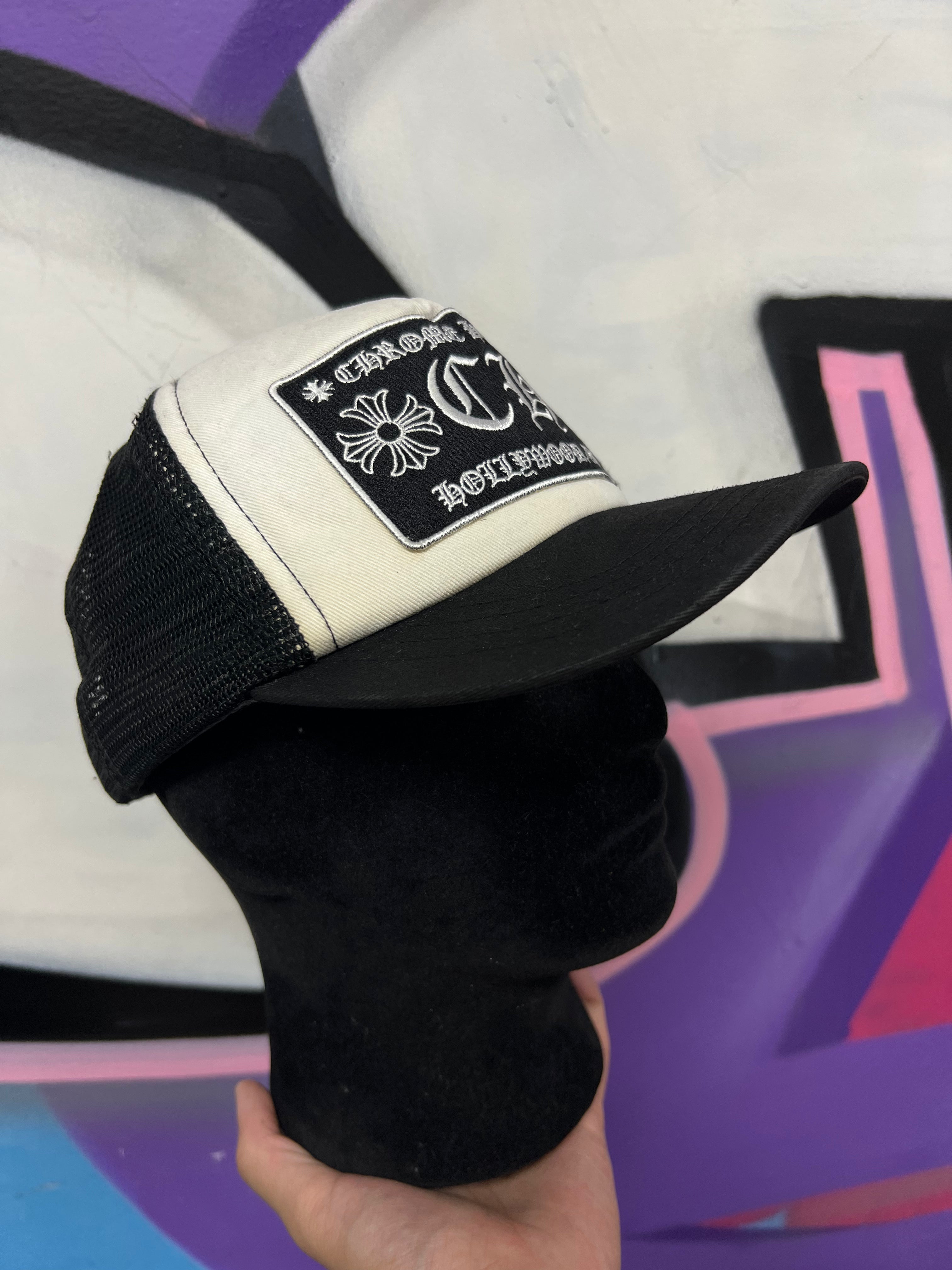 Chrome  Hearts White Black CH Hollywood Hat