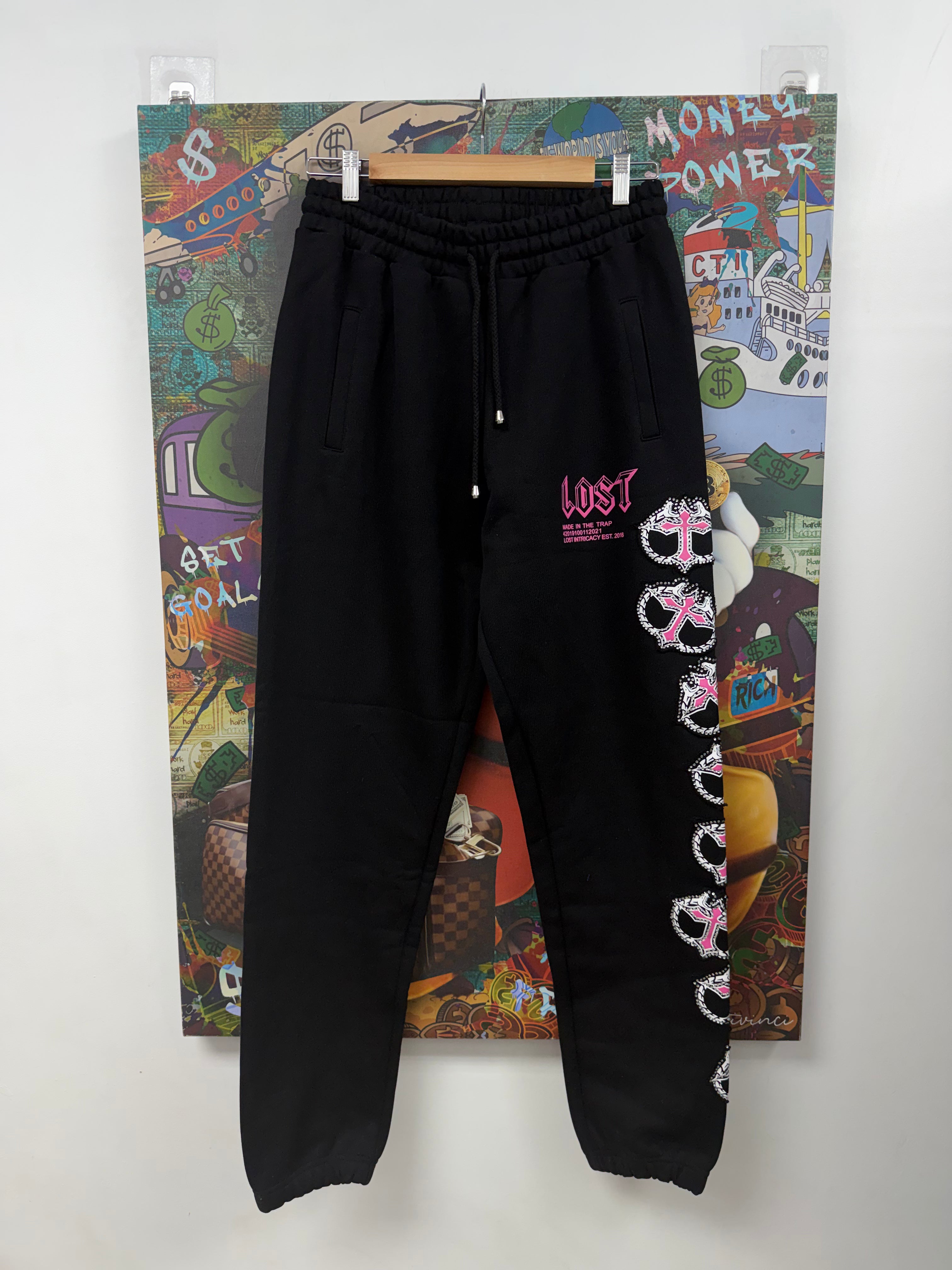 Lost Intricacy Black Pink MITT Sweatpants