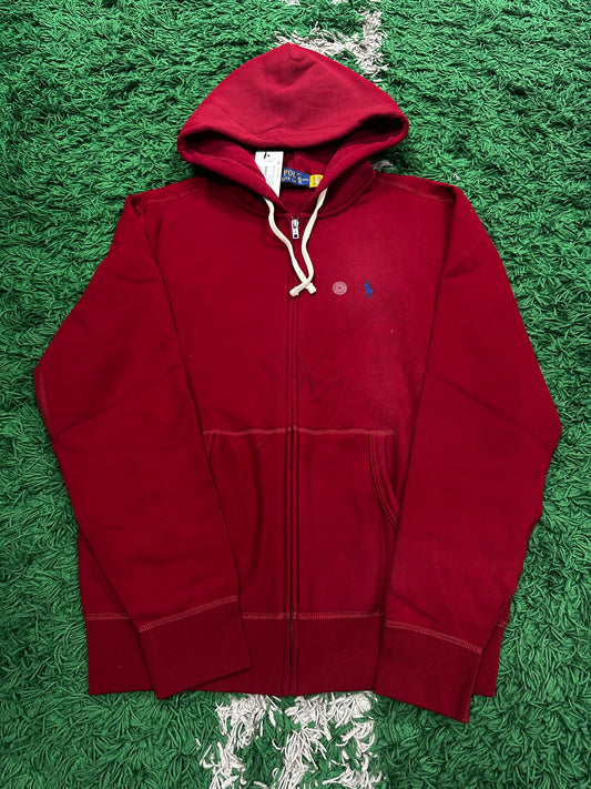 Polo Zip Up Burgandy New Medium With Tags