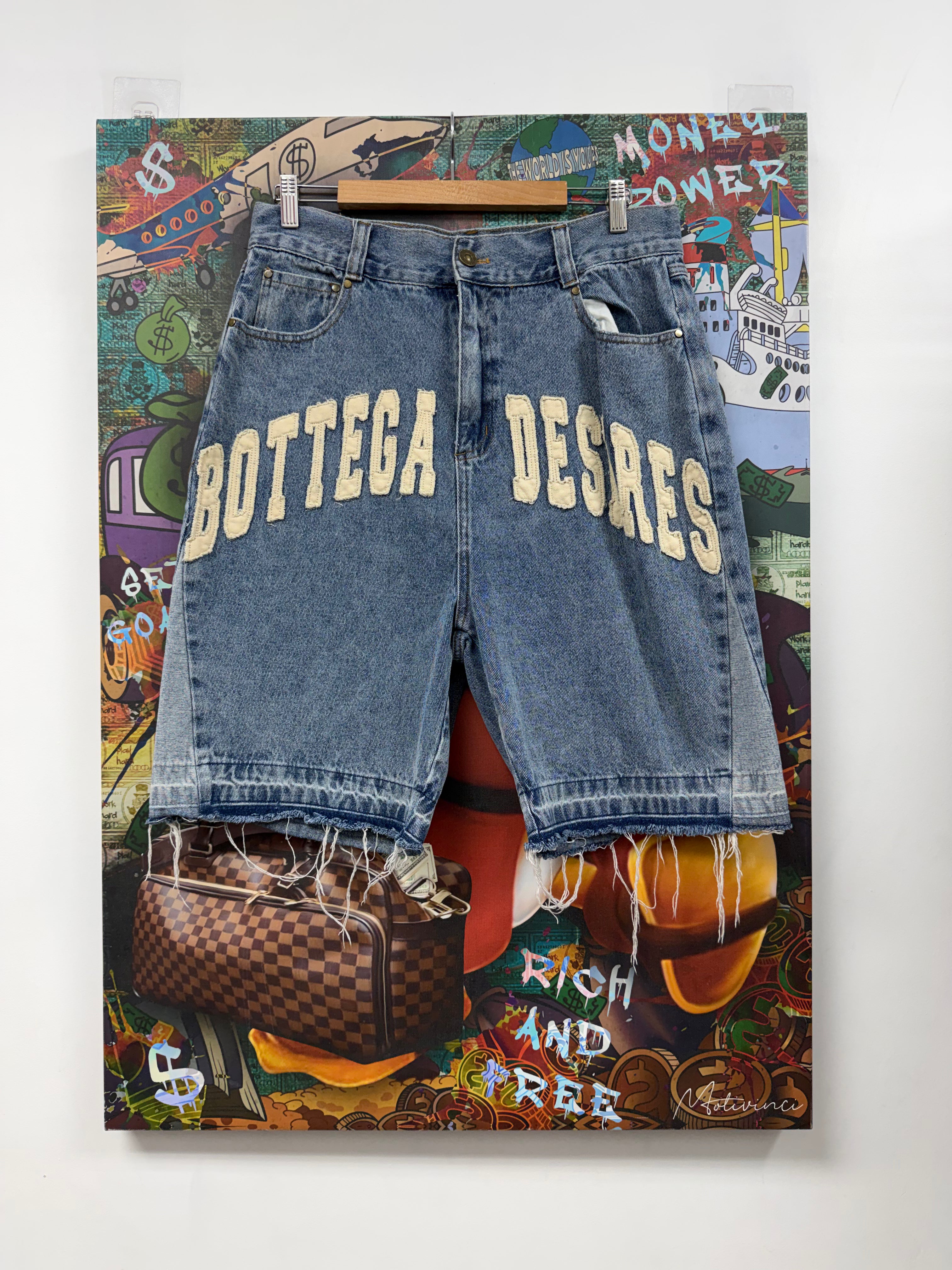 Bottega Desires Light Wash Arc Jean Shorts