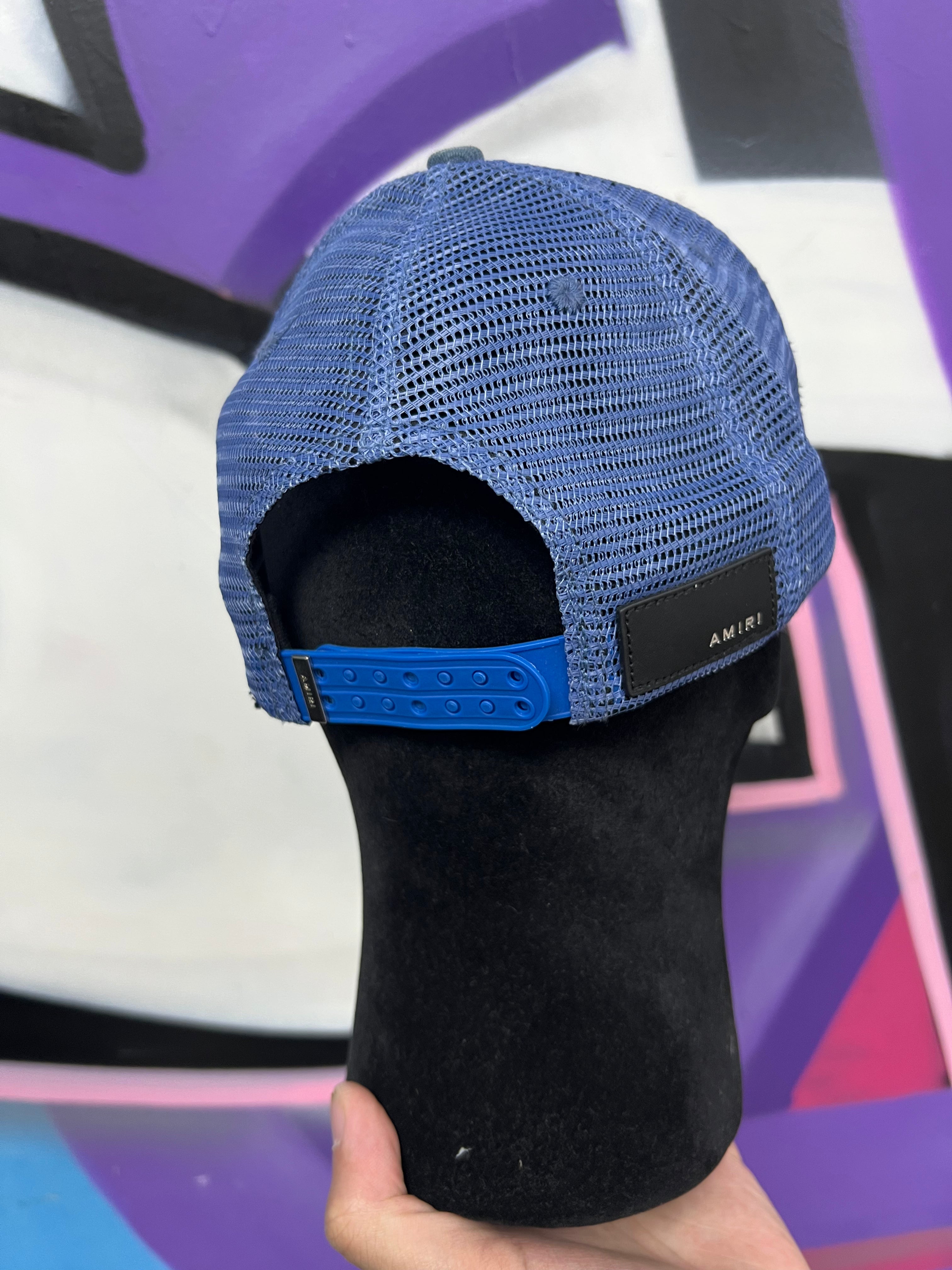 Amiri Blue Black 3 Star Trucker Hat
