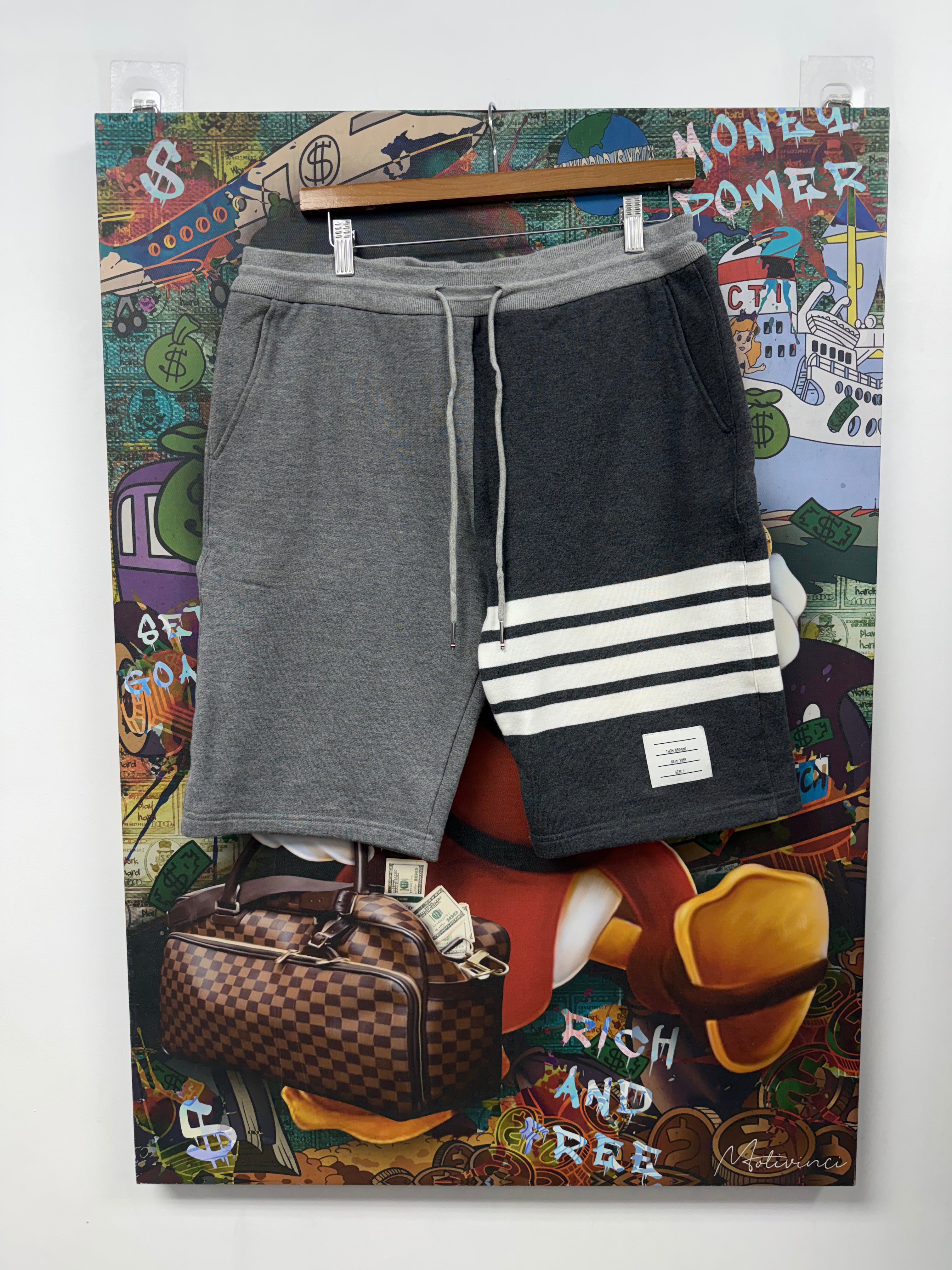 Thom Browne Grey Tonal 4 Bar Shorts