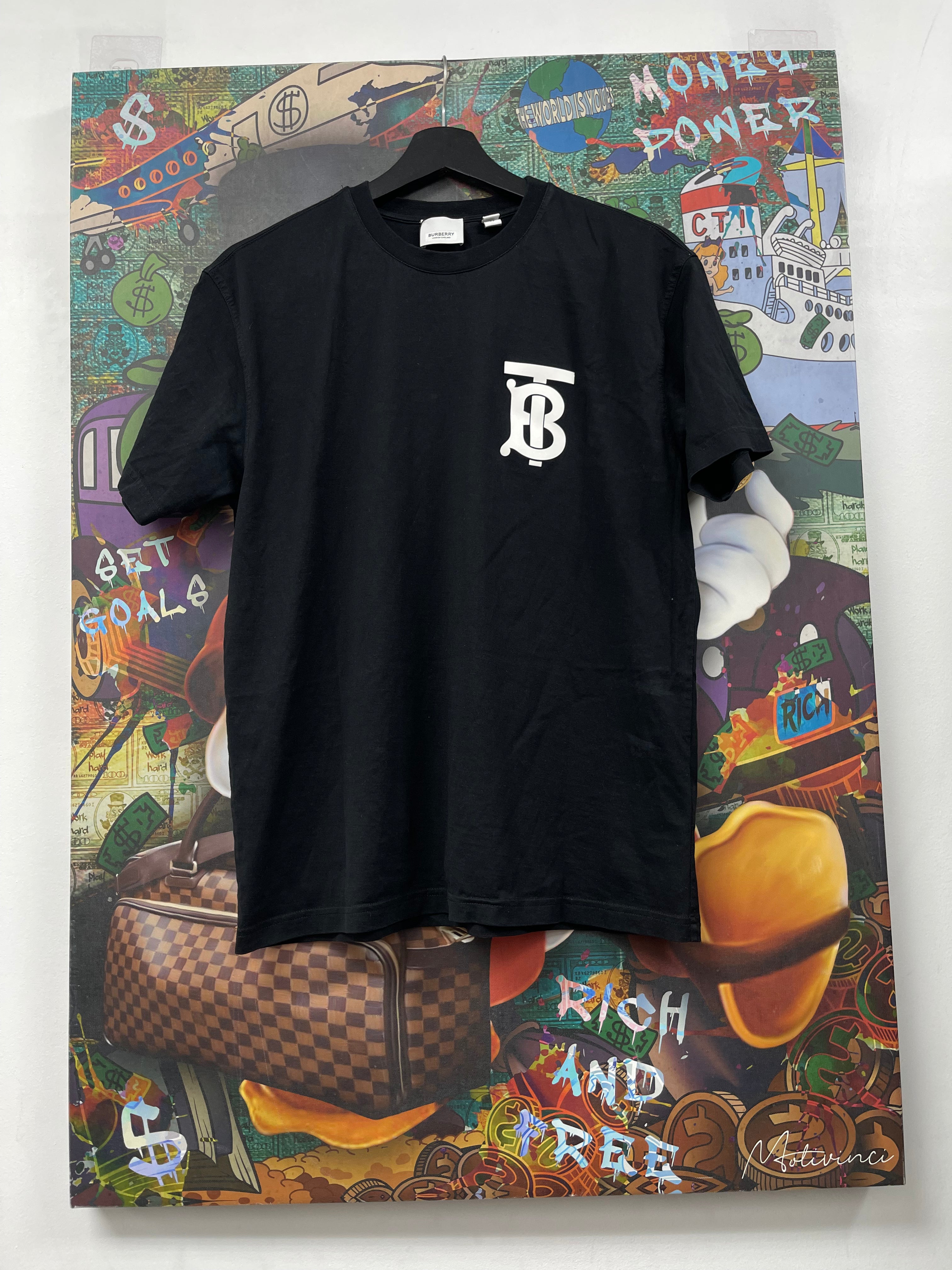 Burberry Black White TB Logo Tee