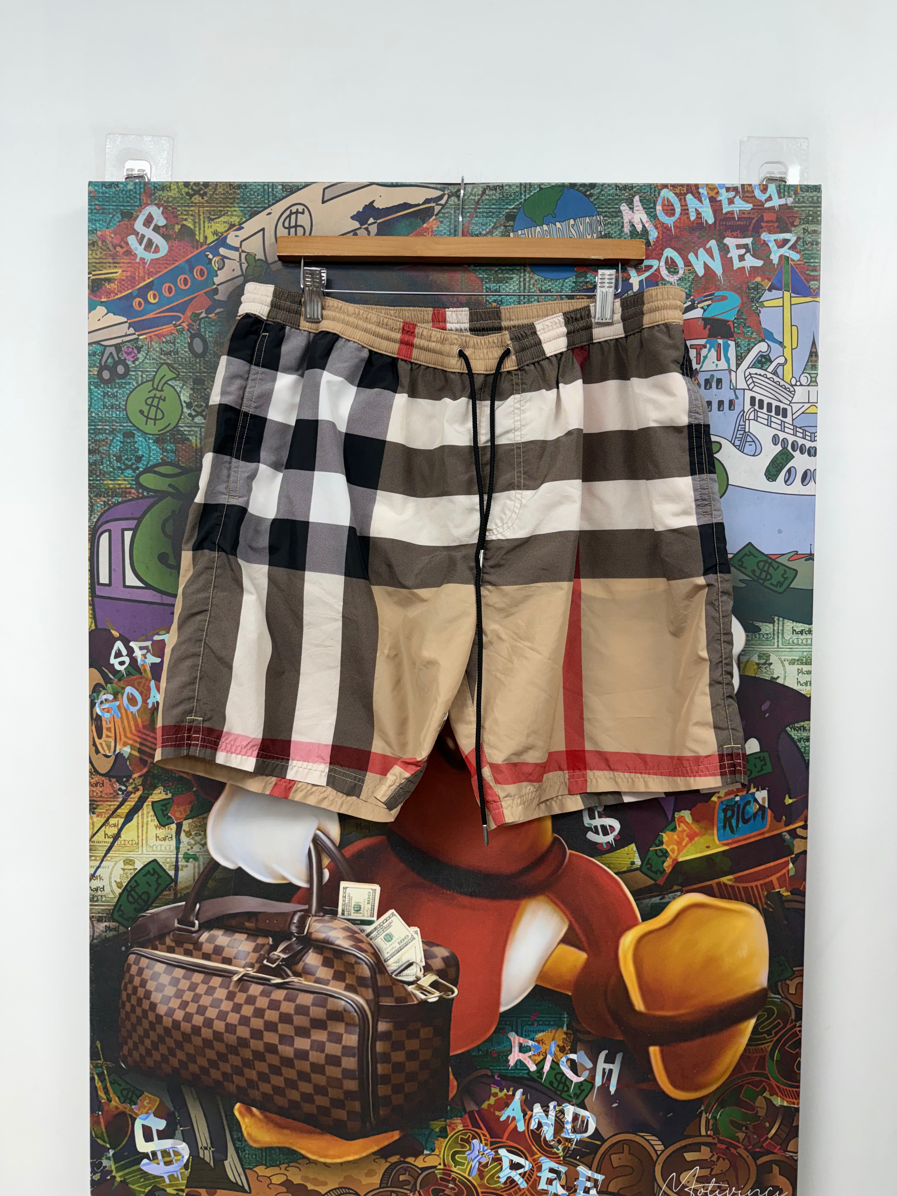 Burberry Beige Monogram Swim Trunks