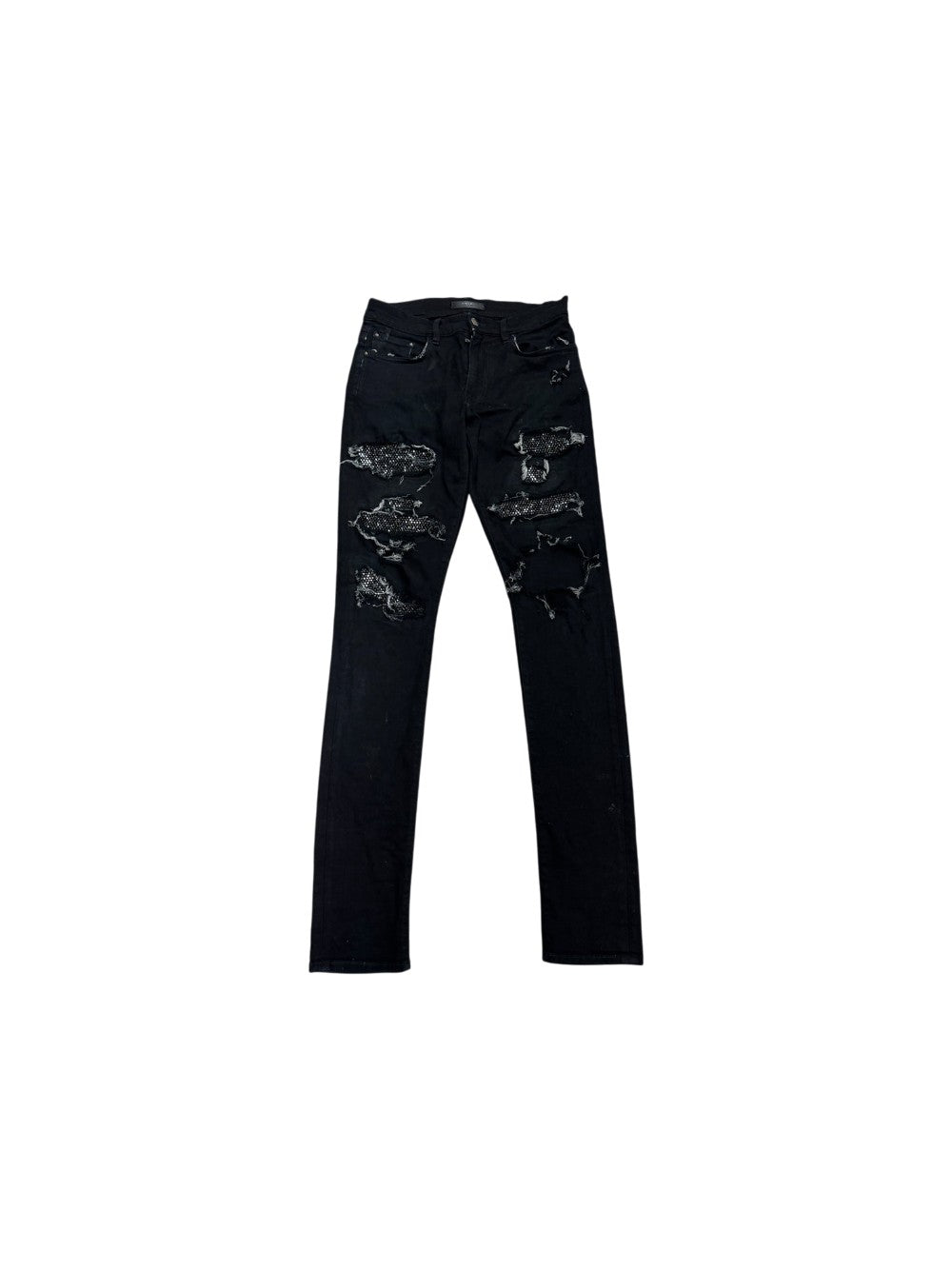 Amiri Swarovski Thrasher Patch Black Jeans