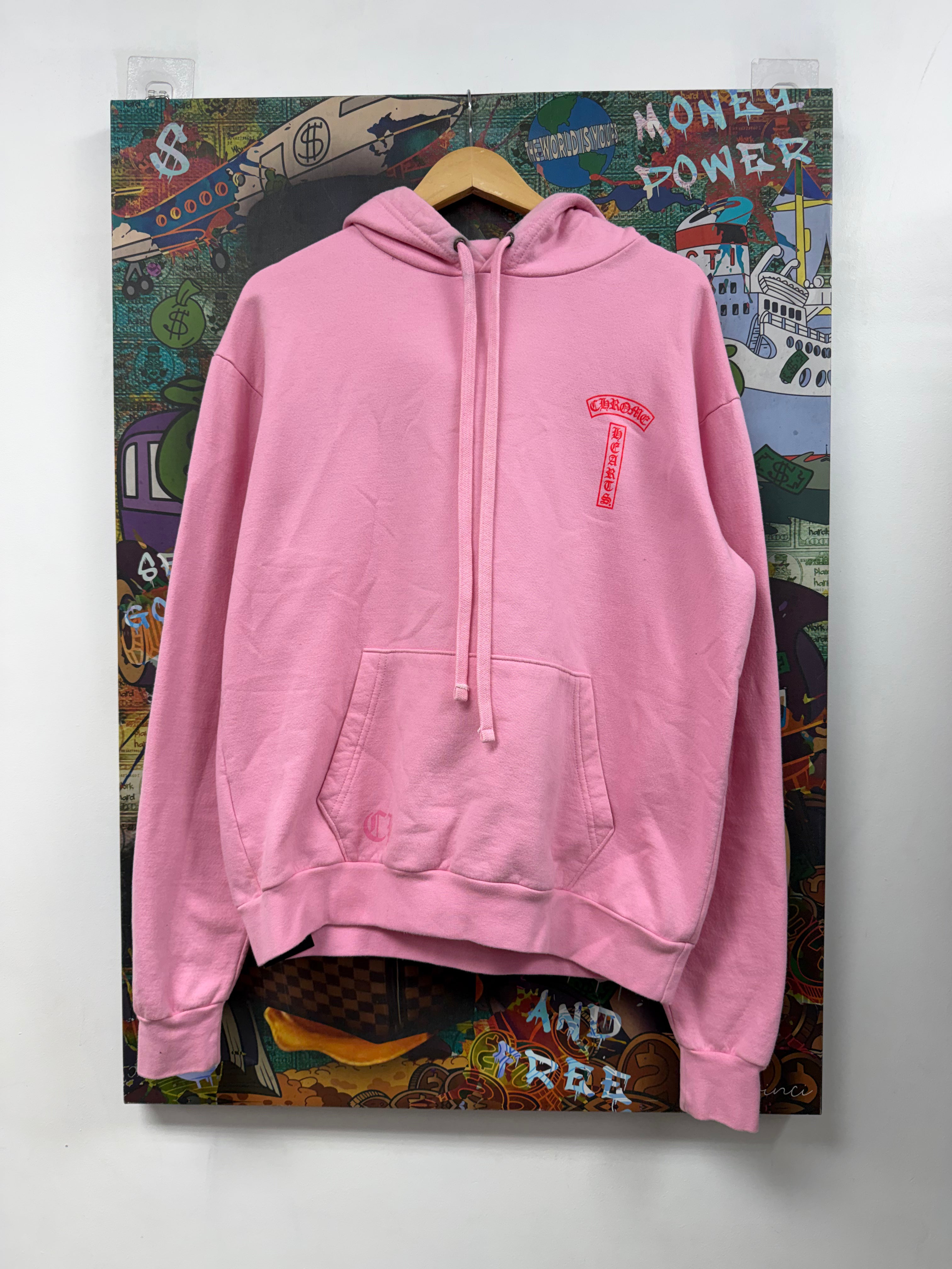 Chrome  Hearts Pink Red T-Bar (Minor Discoloration Throughout) Hoodie