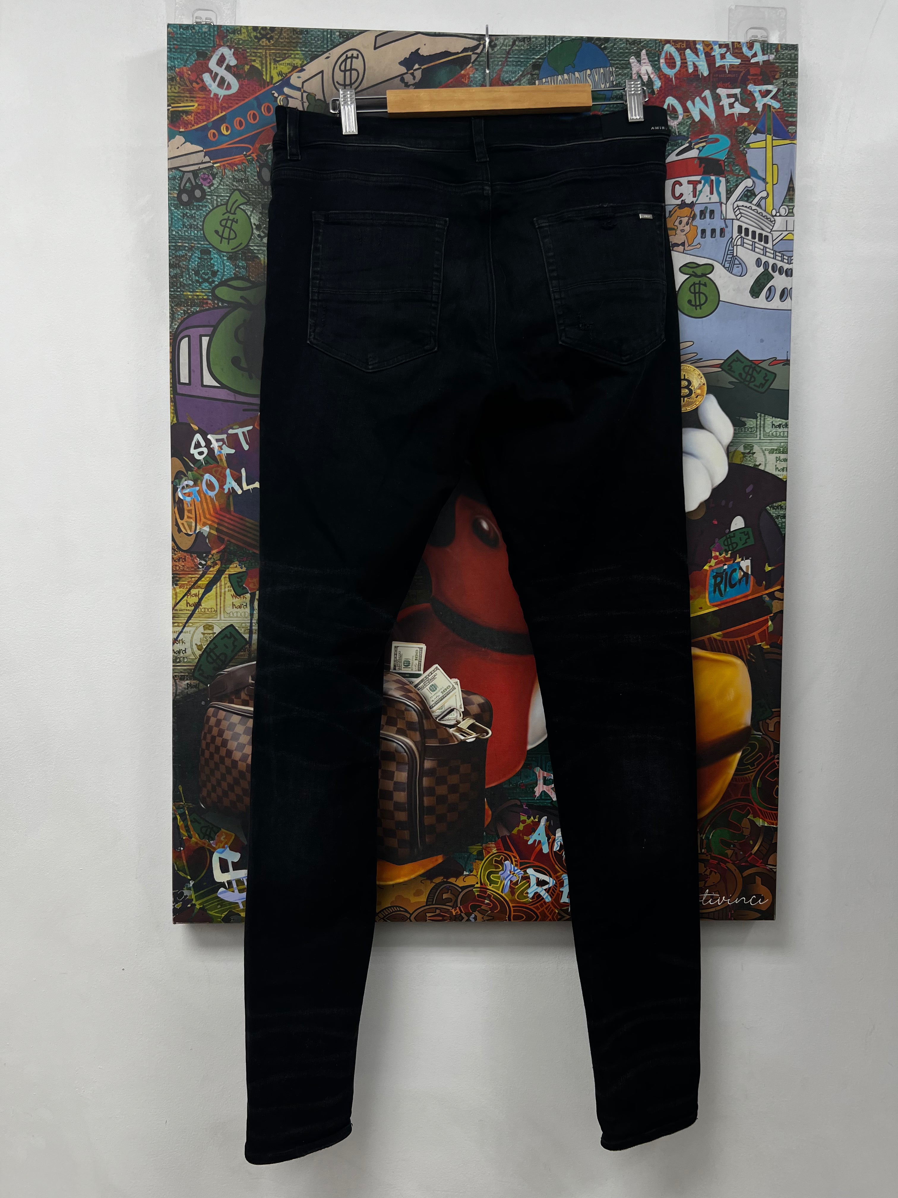 Amiri Black Paint Drip Jeans