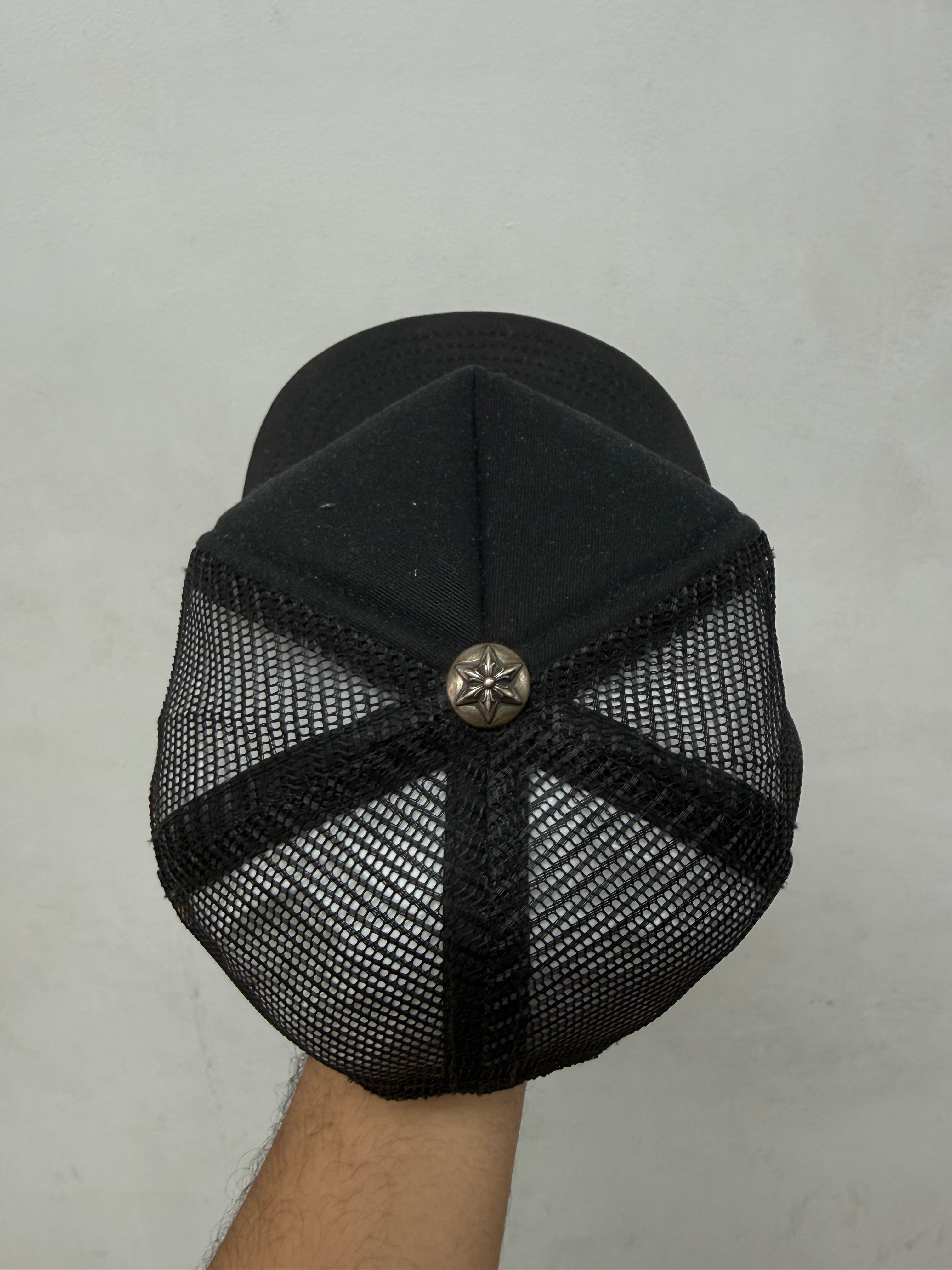 Chrome  Hearts Black 3 Star Trucker Hat