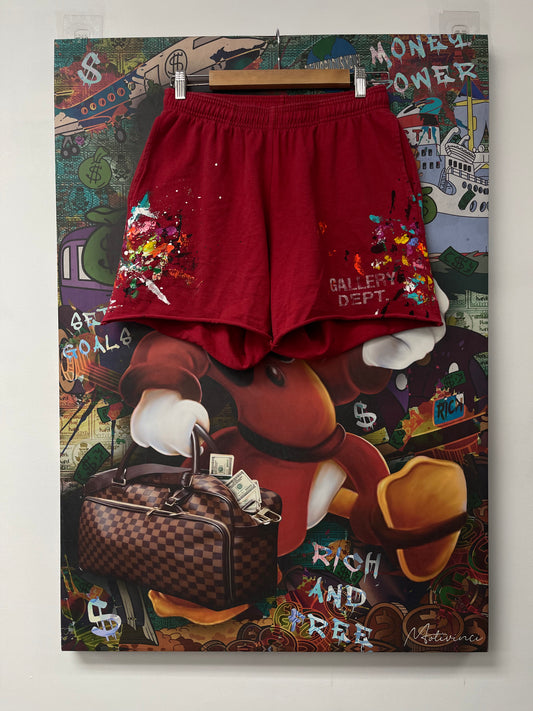 Gallery Dept Splatter Shorts Red Used