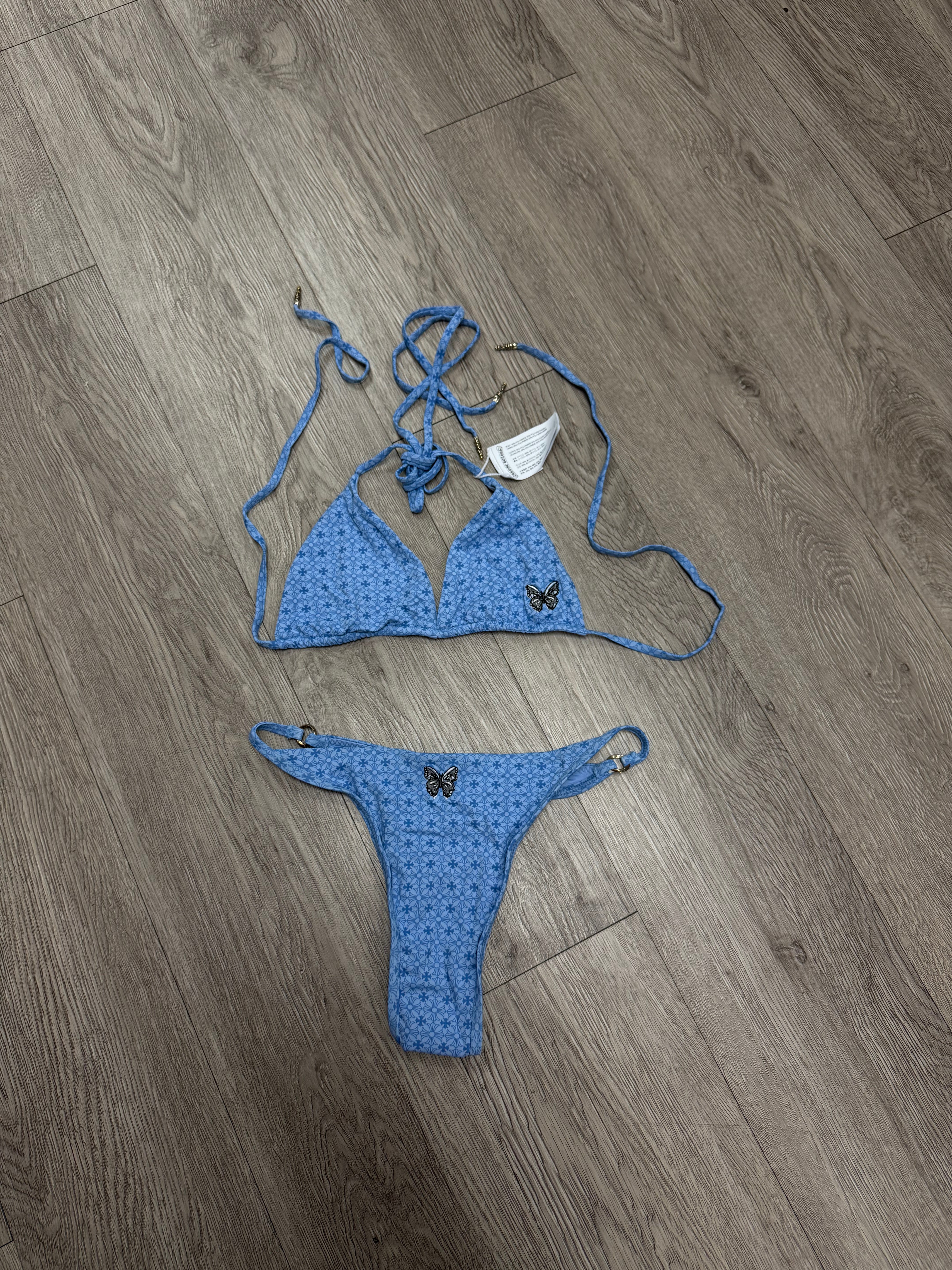 Chrome Hearts Dipped In Blue Butterfly Bikini Set