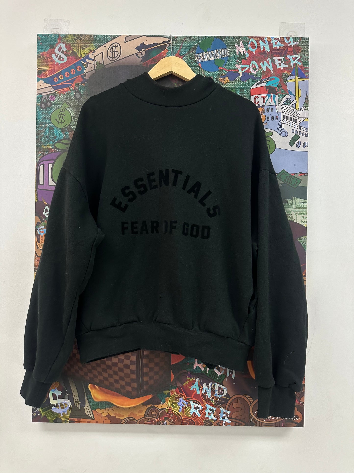 Essentials FOG Jet Balck Hoodie  Used Small N/A