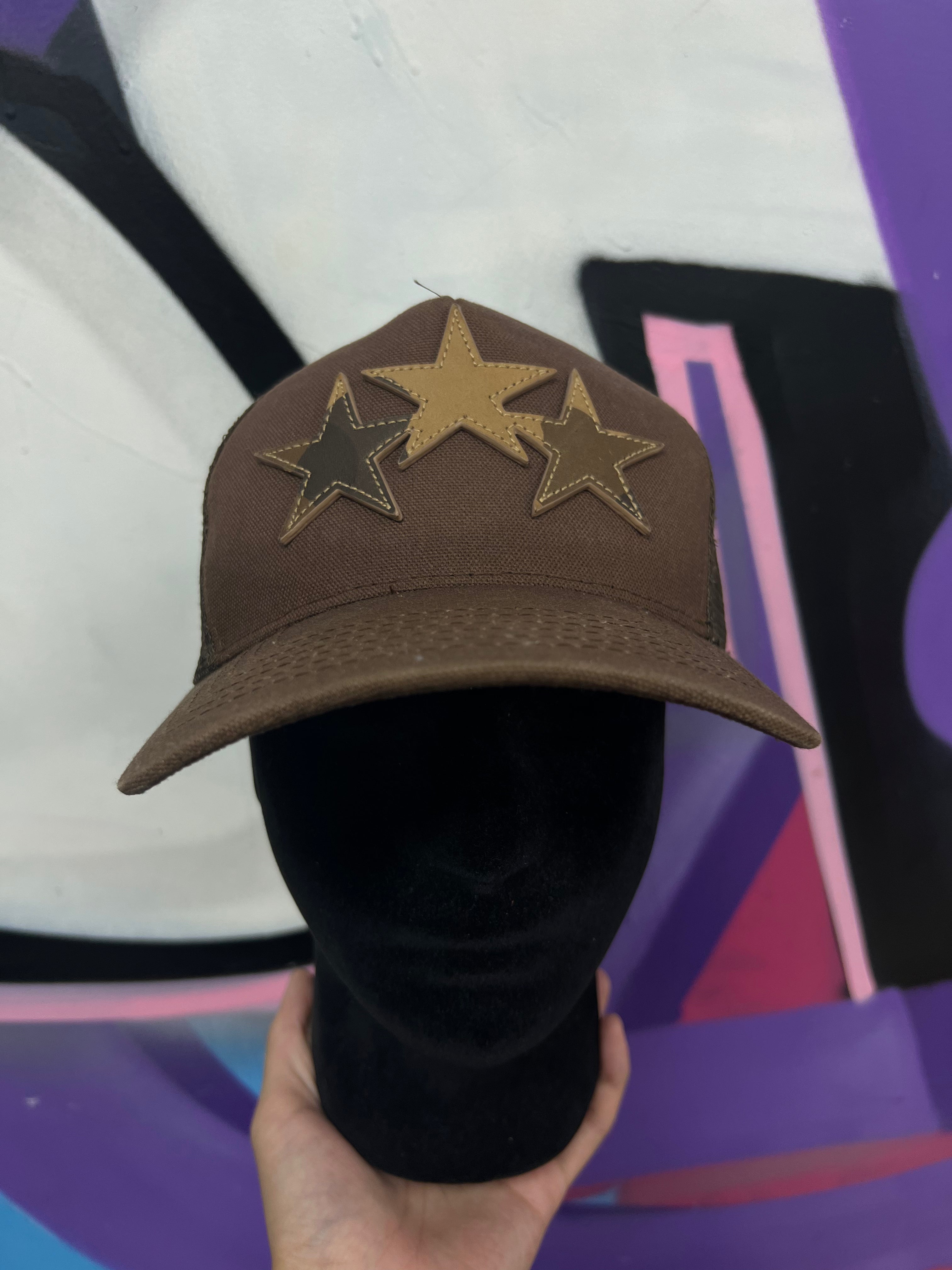 Amiri Brown 3 Star Trucker Hat