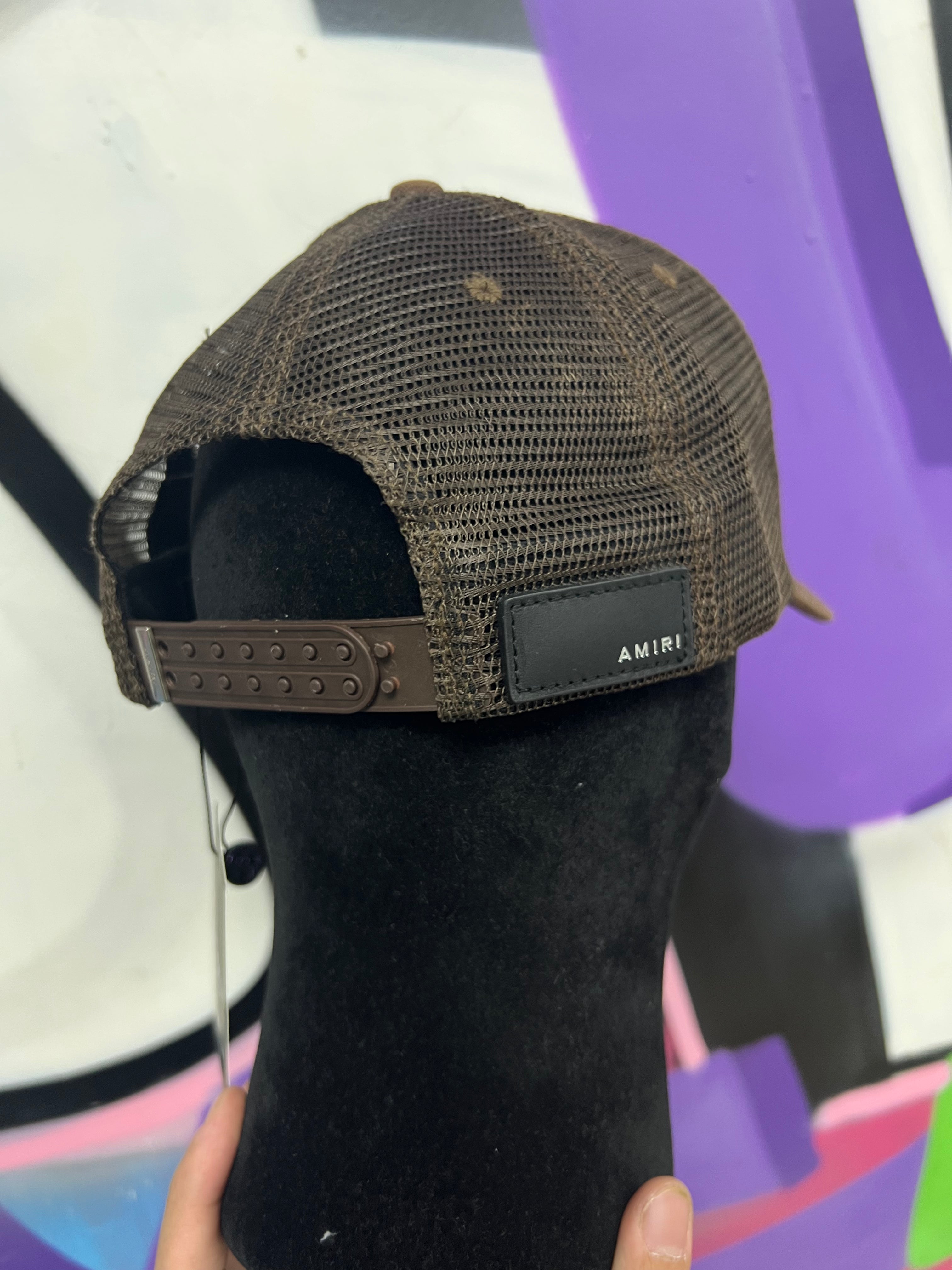Amiri Brown 3 Star Trucker Hat