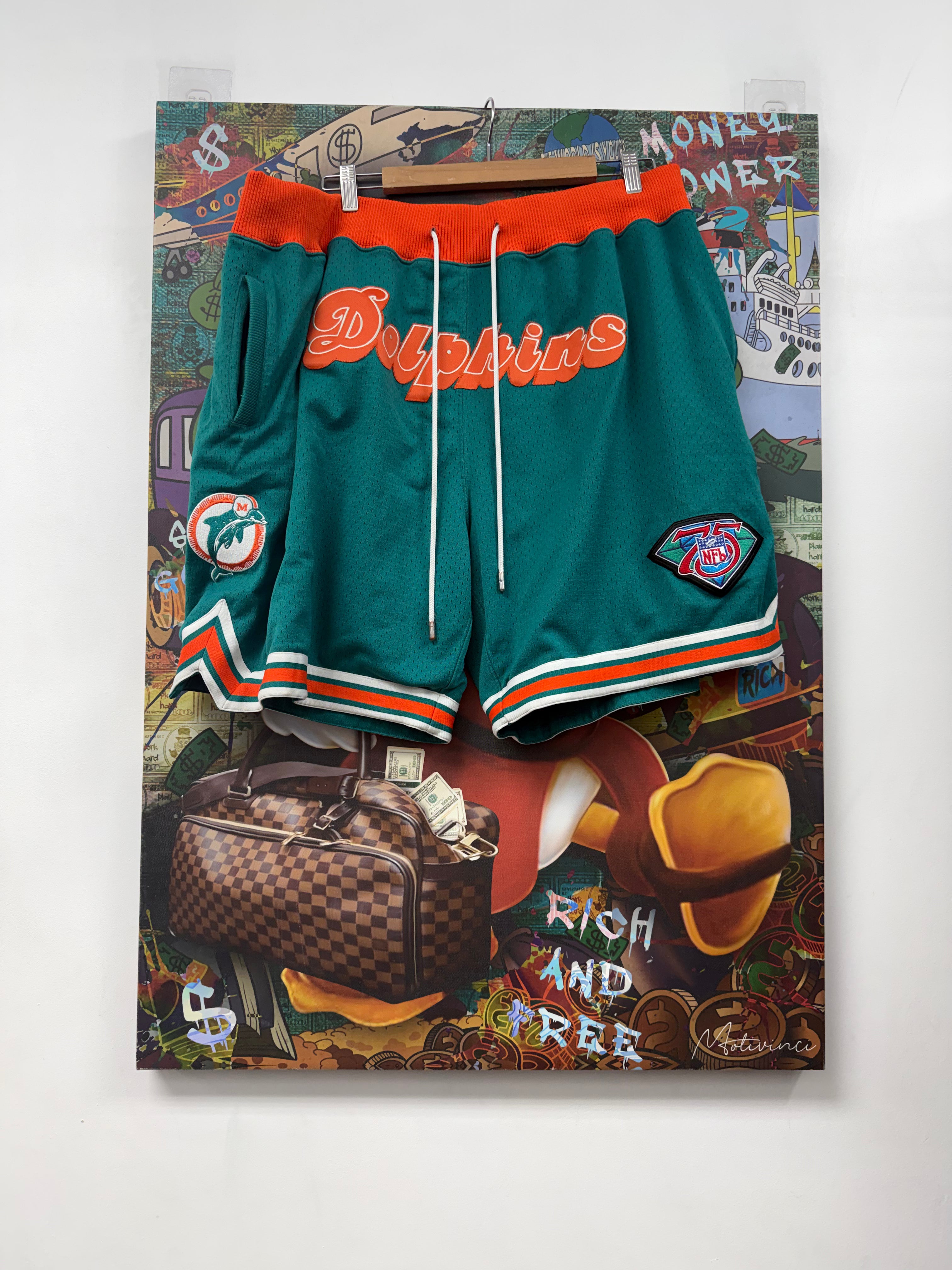 Just Don Blue Orange Dolphins Shorts