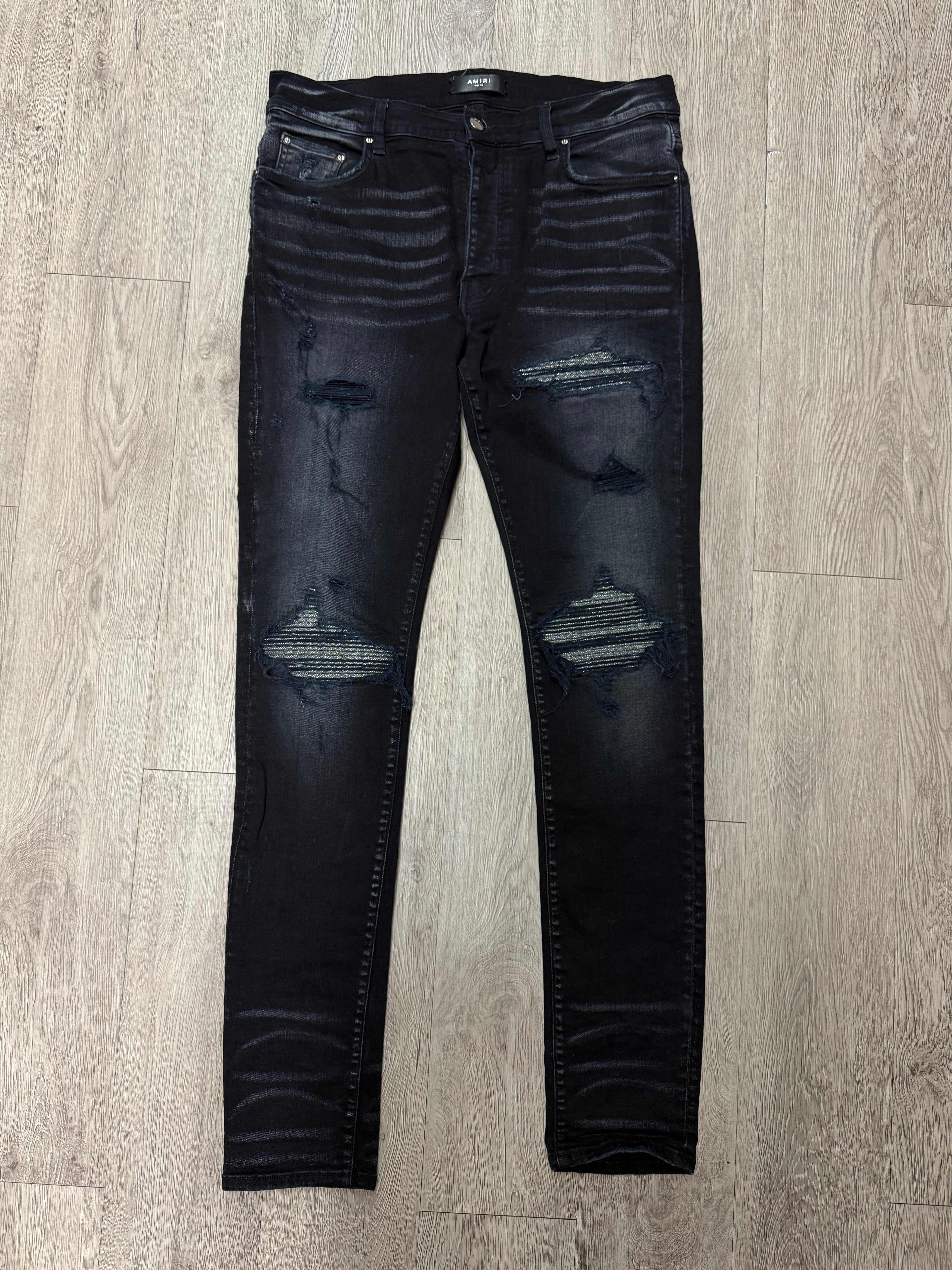 Amiri MX1 Black Iridescent Jeans