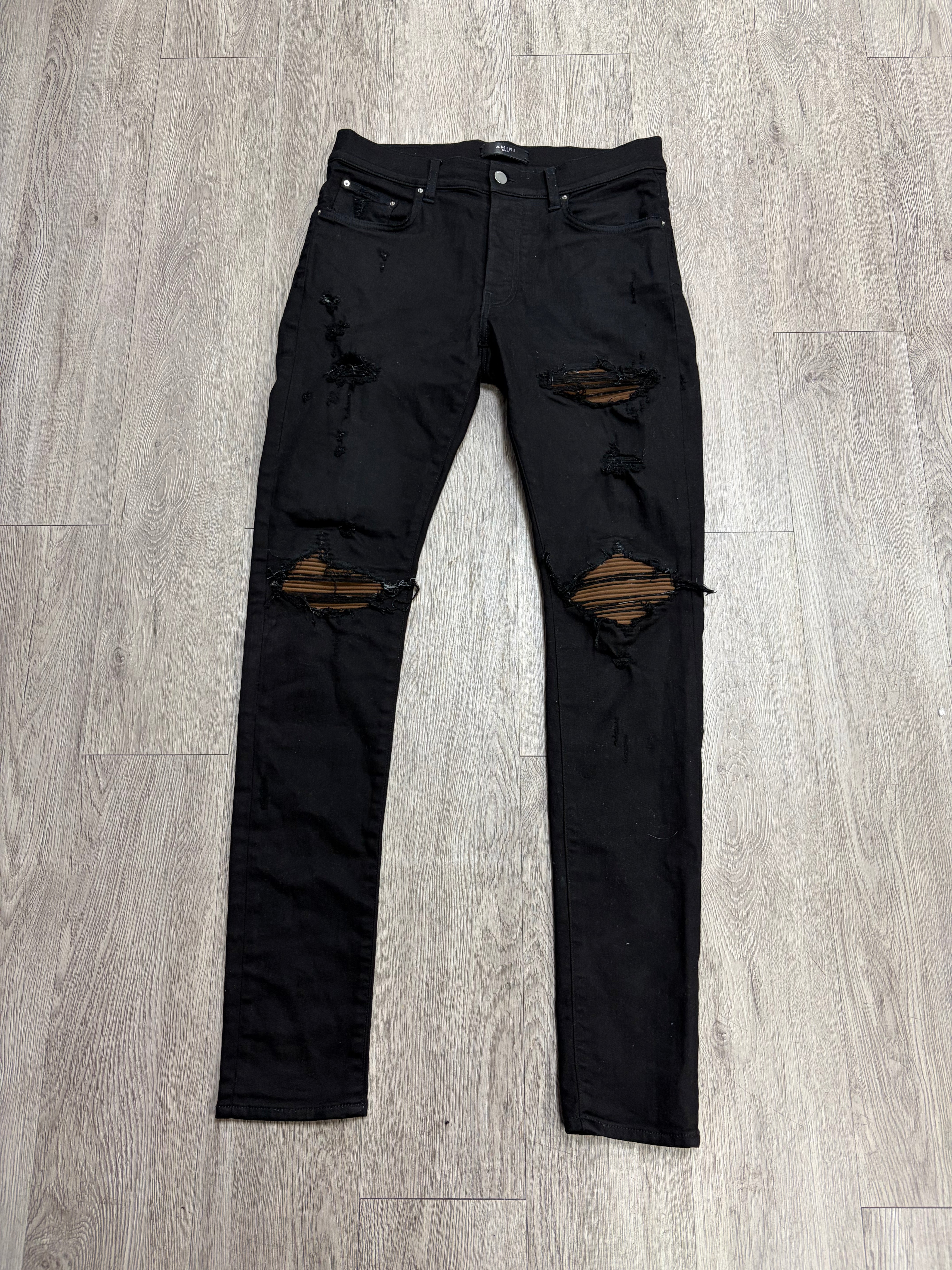 Amiri Black Brown Patch MX1 Jeans
